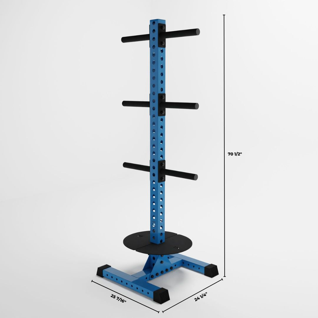 synergy blue delta pk vertical hybrid weight plate and kettlebell storage rack dimensions
