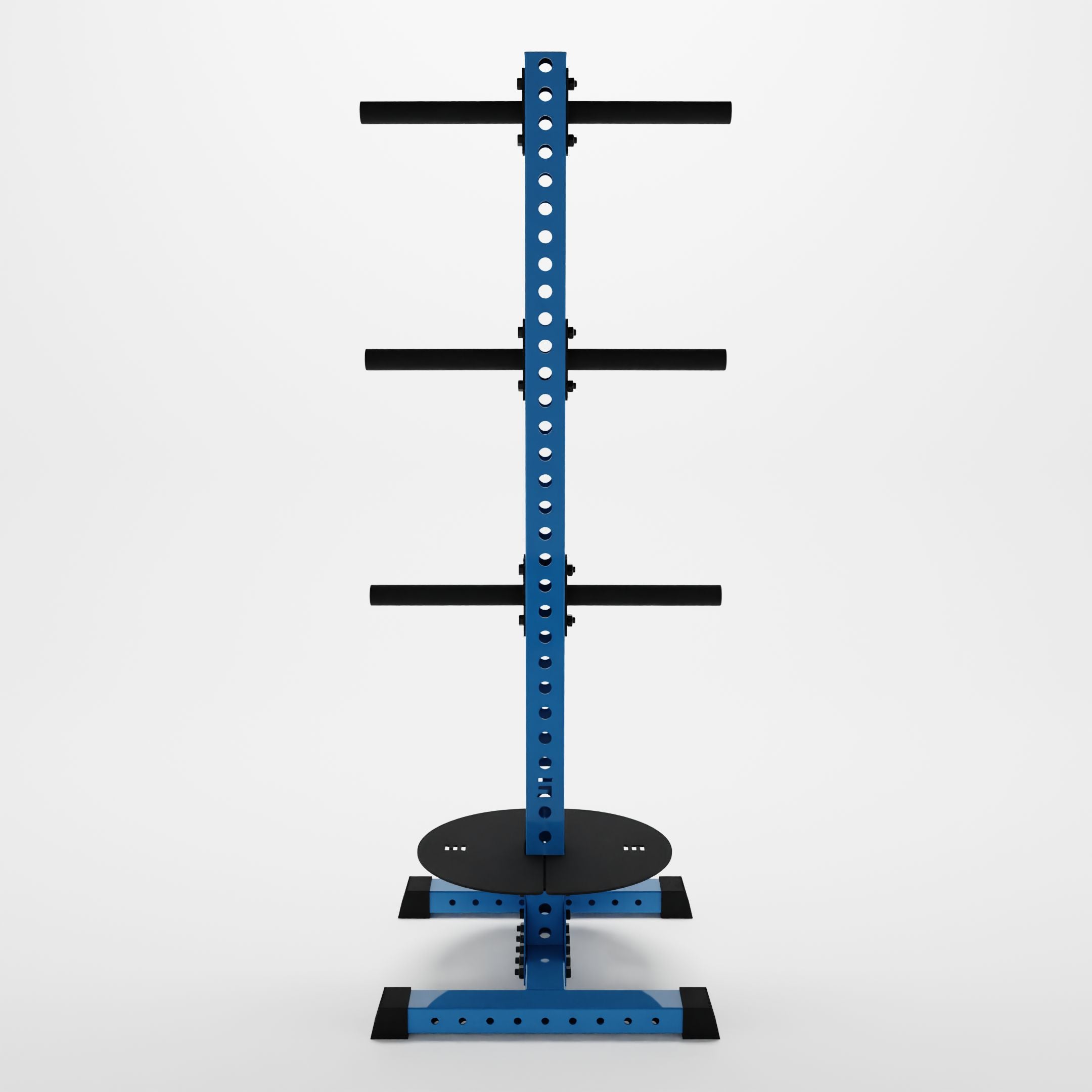 synergy blue delta pk vertical hybrid weight plate and kettlebell storage rack