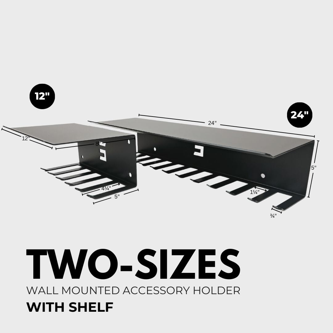 wall mount accessory hangers with shelves dimensions