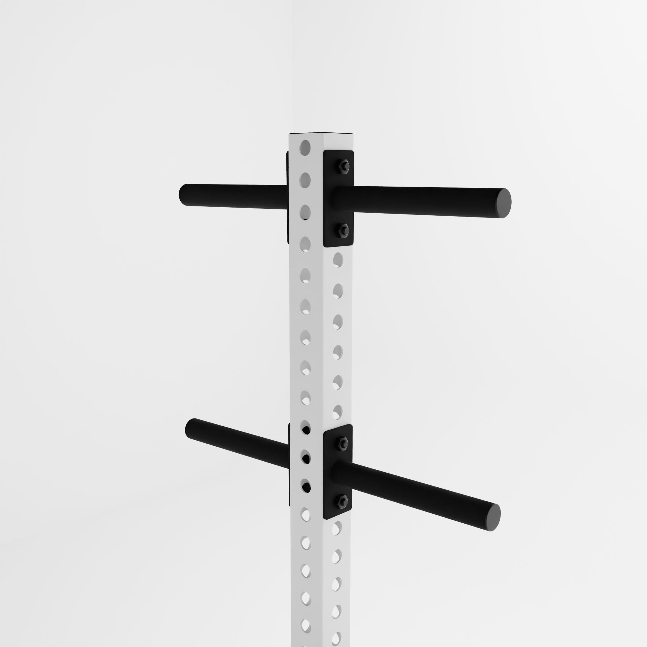 white delta pk vertical hybrid weight plate and kettlebell storage rack top