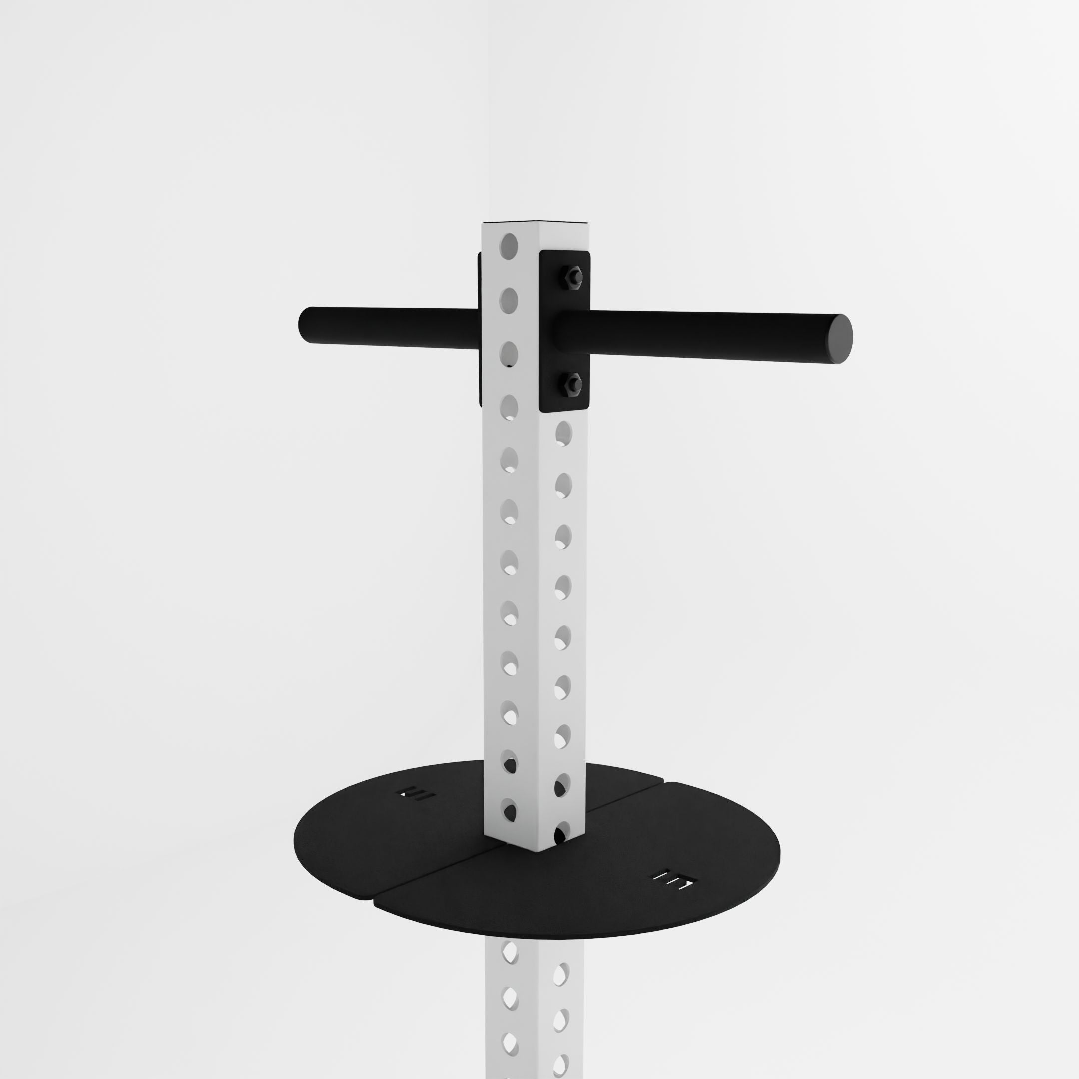 white delta pk vertical hybrid weight plate and kettlebell storage rack top