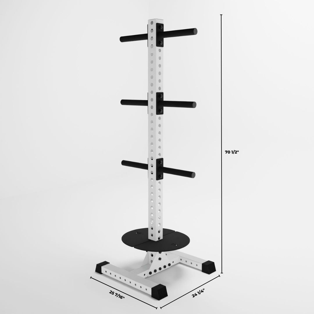 white delta pk vertical hybrid weight plate and kettlebell storage rack dimensions