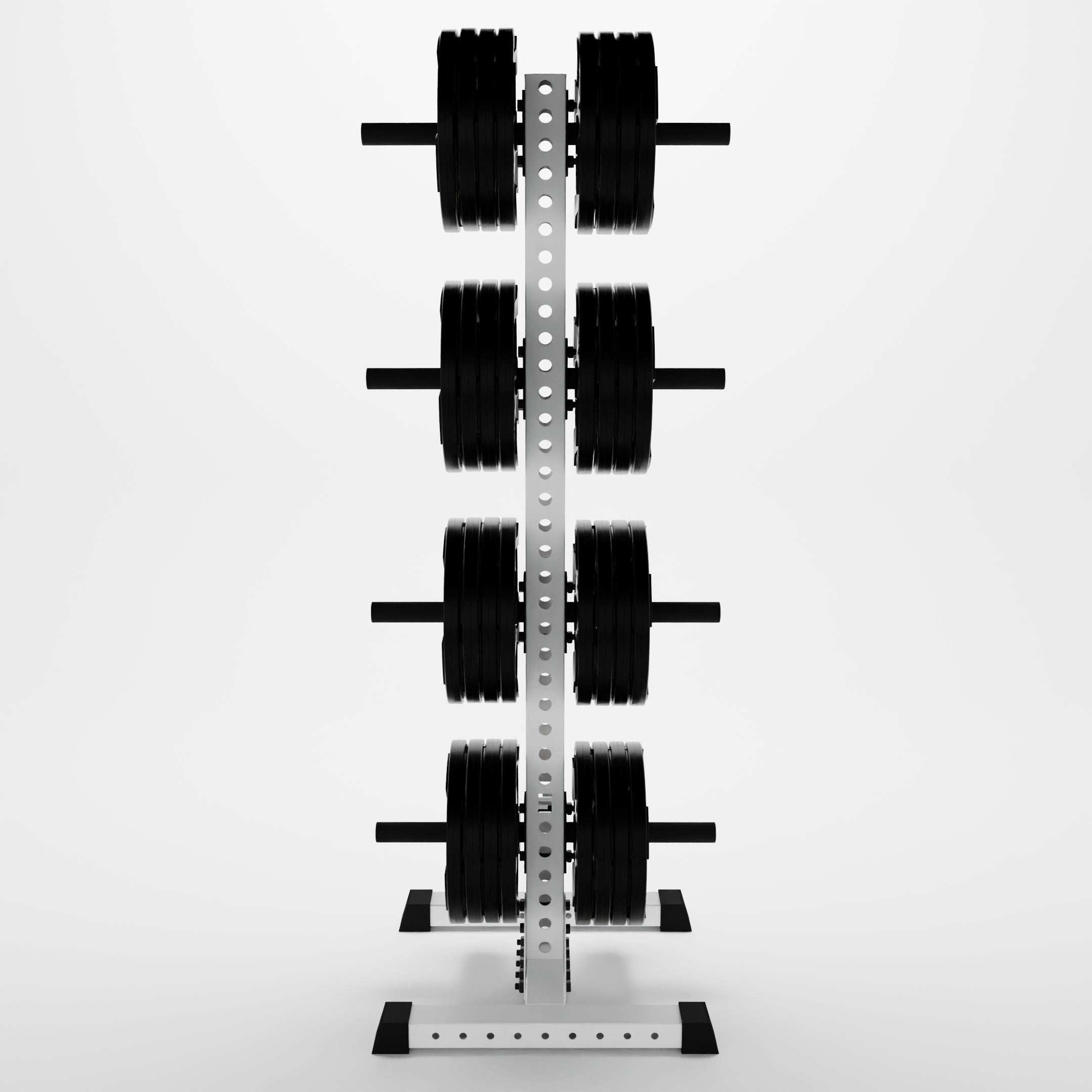 white delta 4-tier vertical weight plate tree storing weight plates