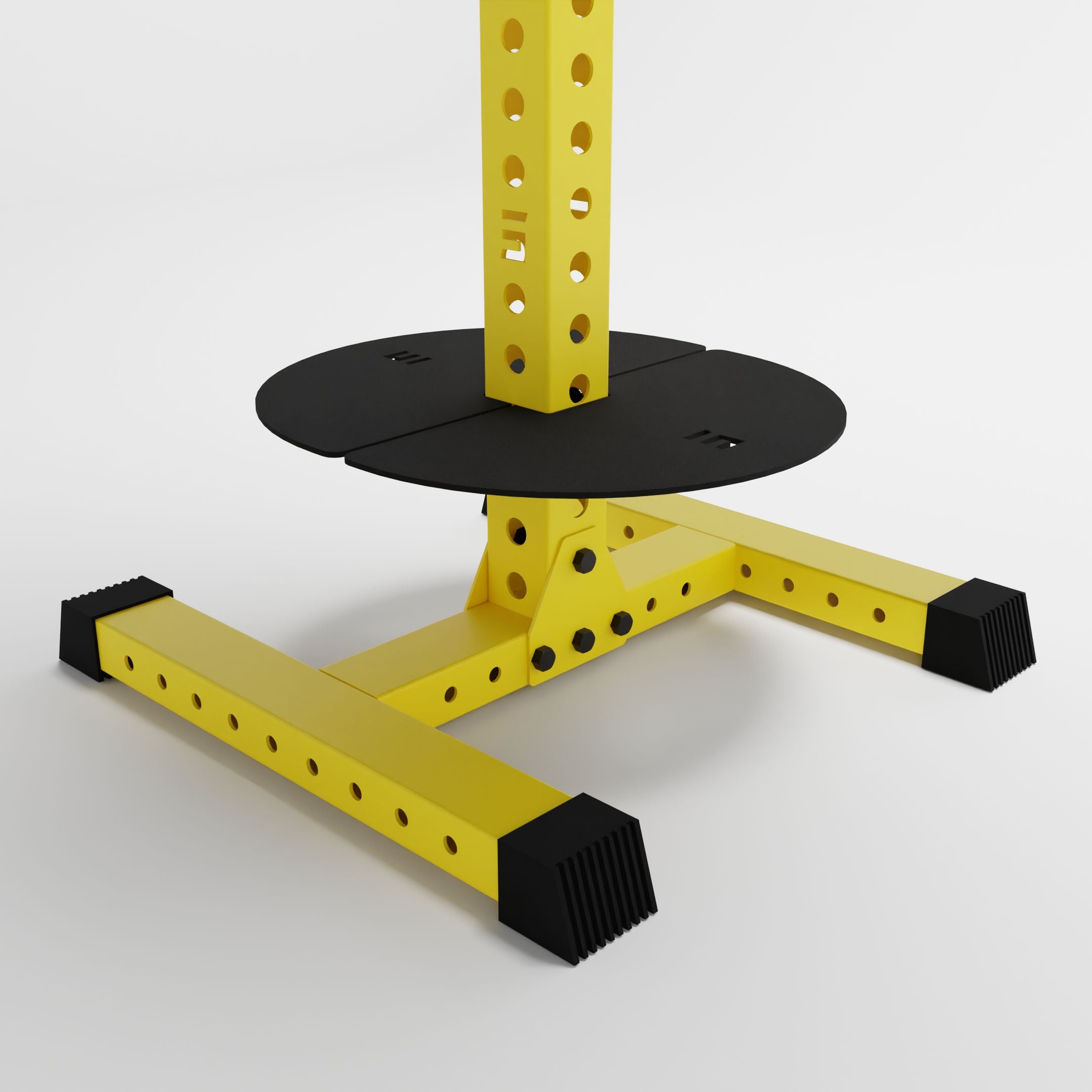 yellow alpha 3-tier vertical kettlebell rack base