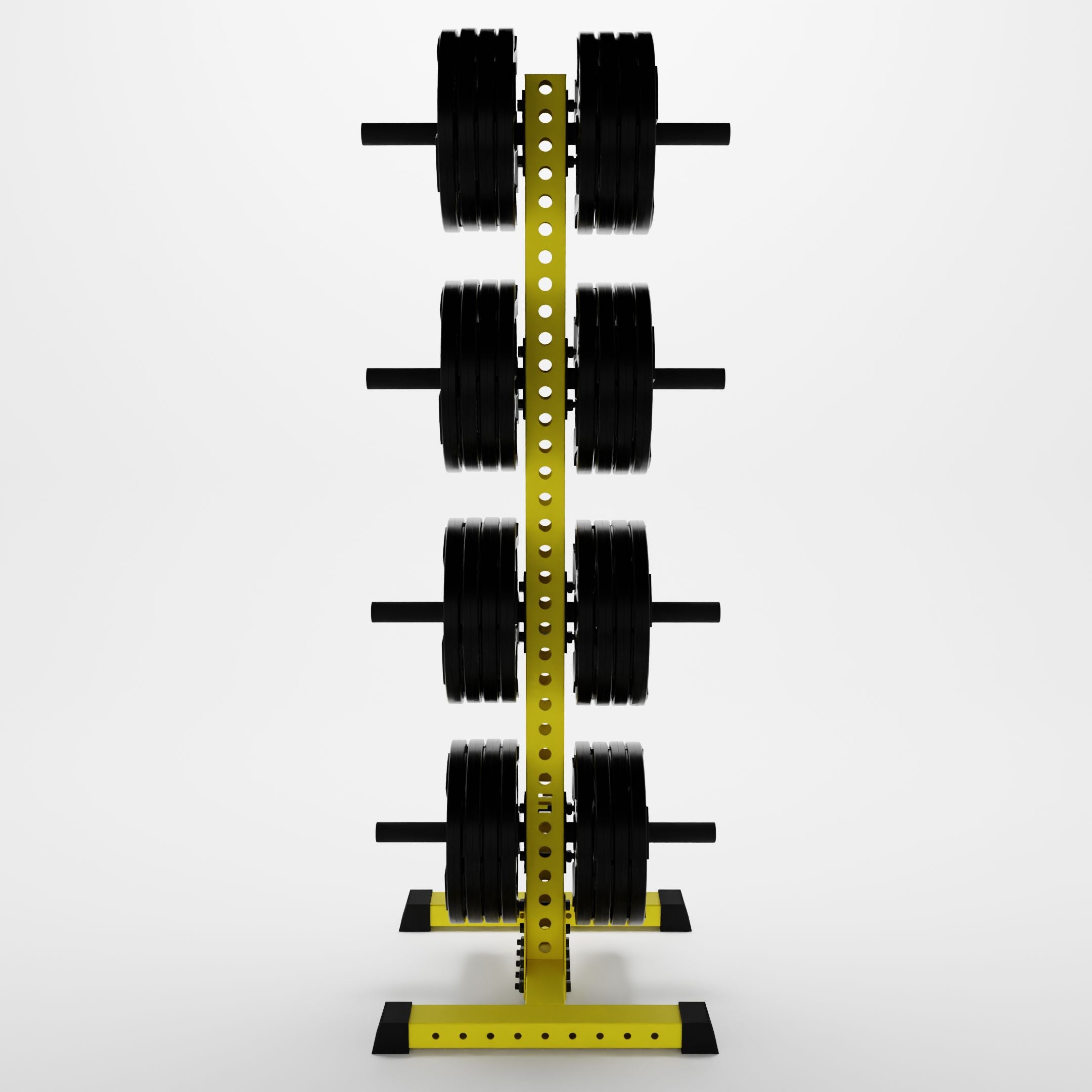 yellow delta 4-tier vertical weight plate tree storing weight plates