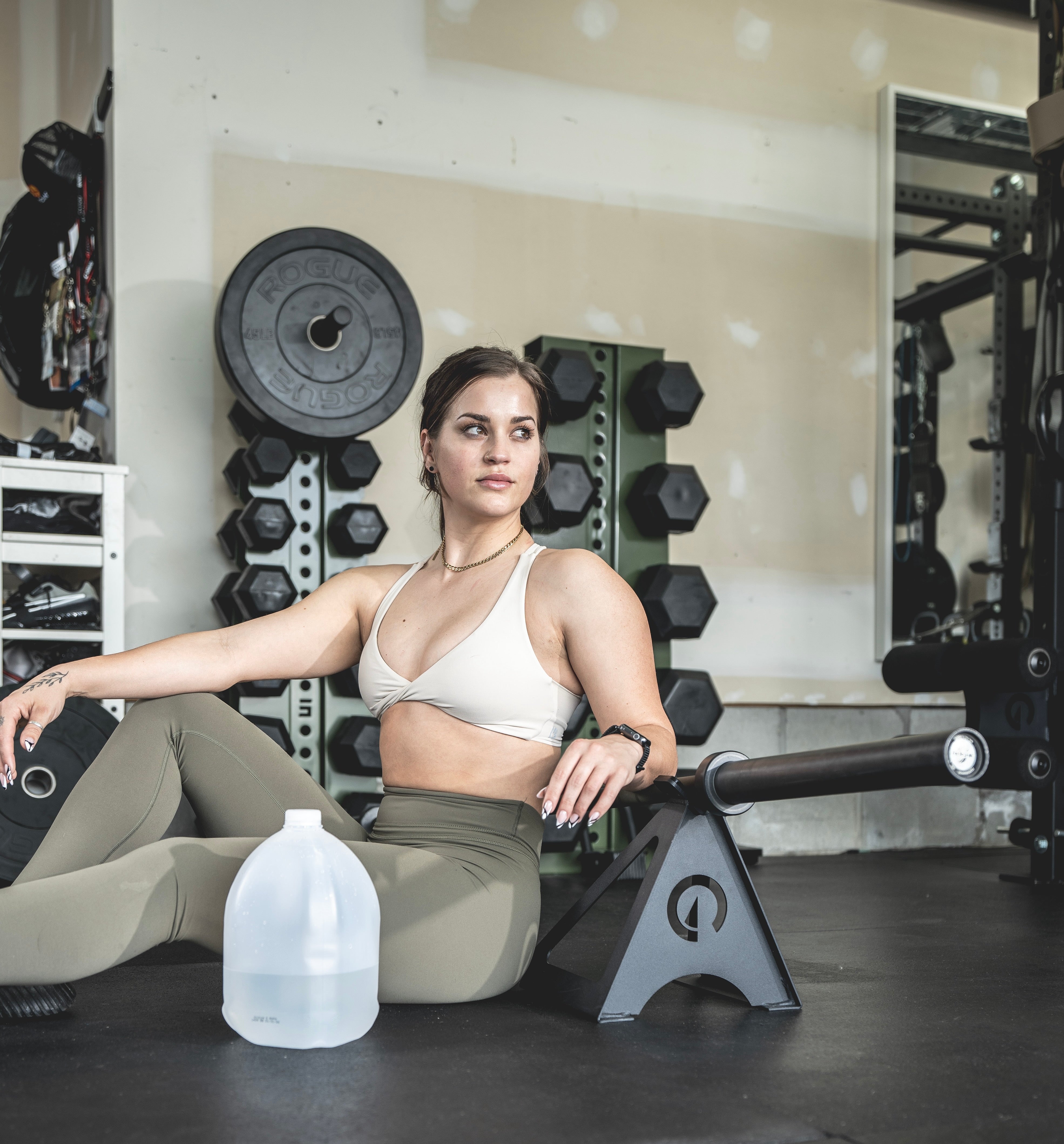 woman exercising in her home gym