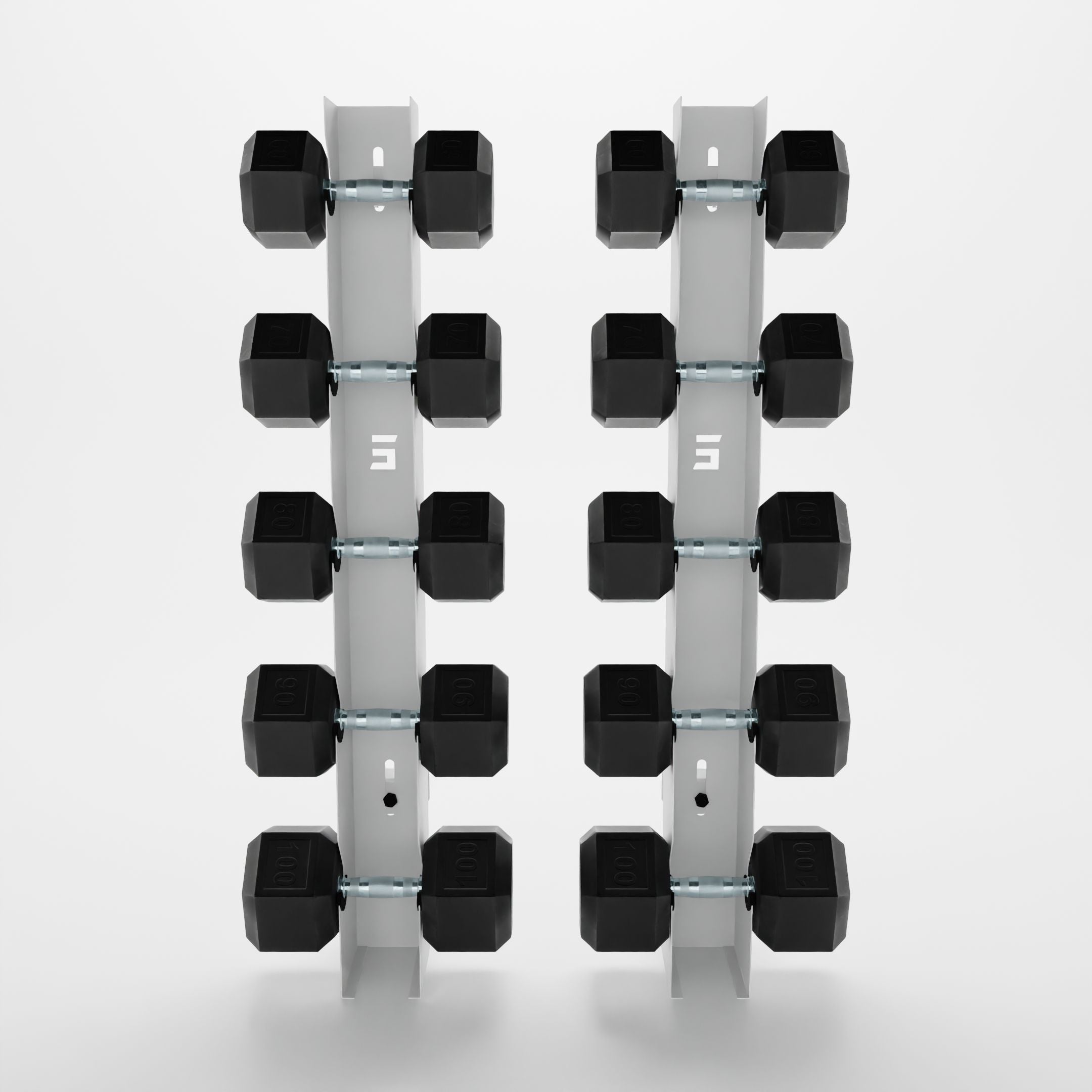 Alpha Elite | 5-Tier Vertical Dumbbell Storage Wall/Rack Mount