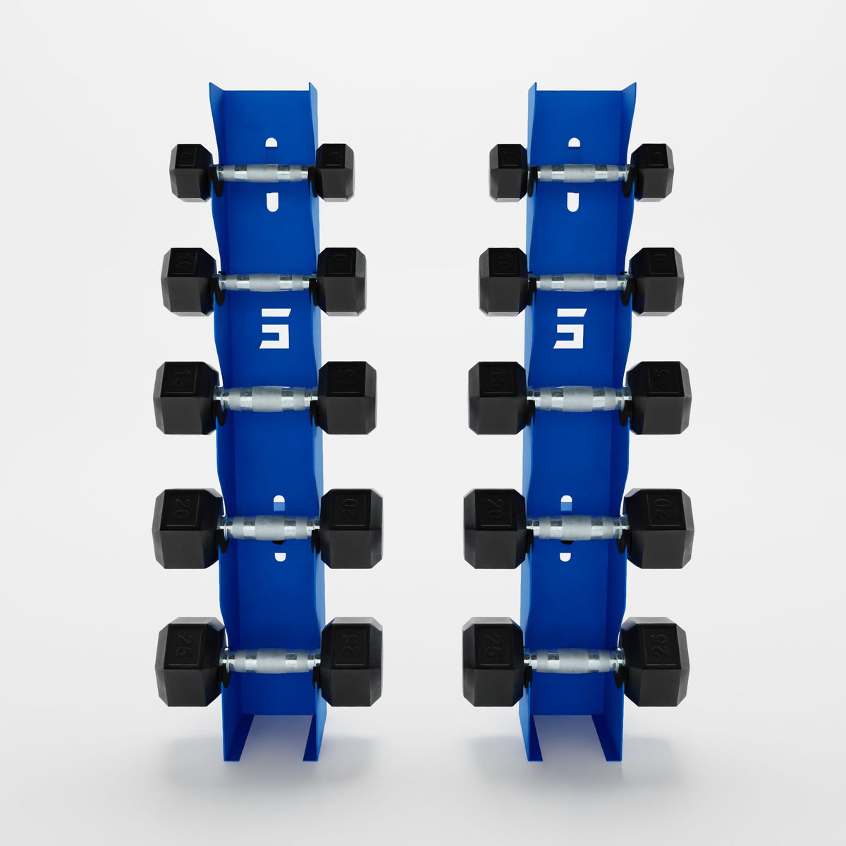 Bravo 5-Tier Vertical Dumbbell Wall Mount, Blue