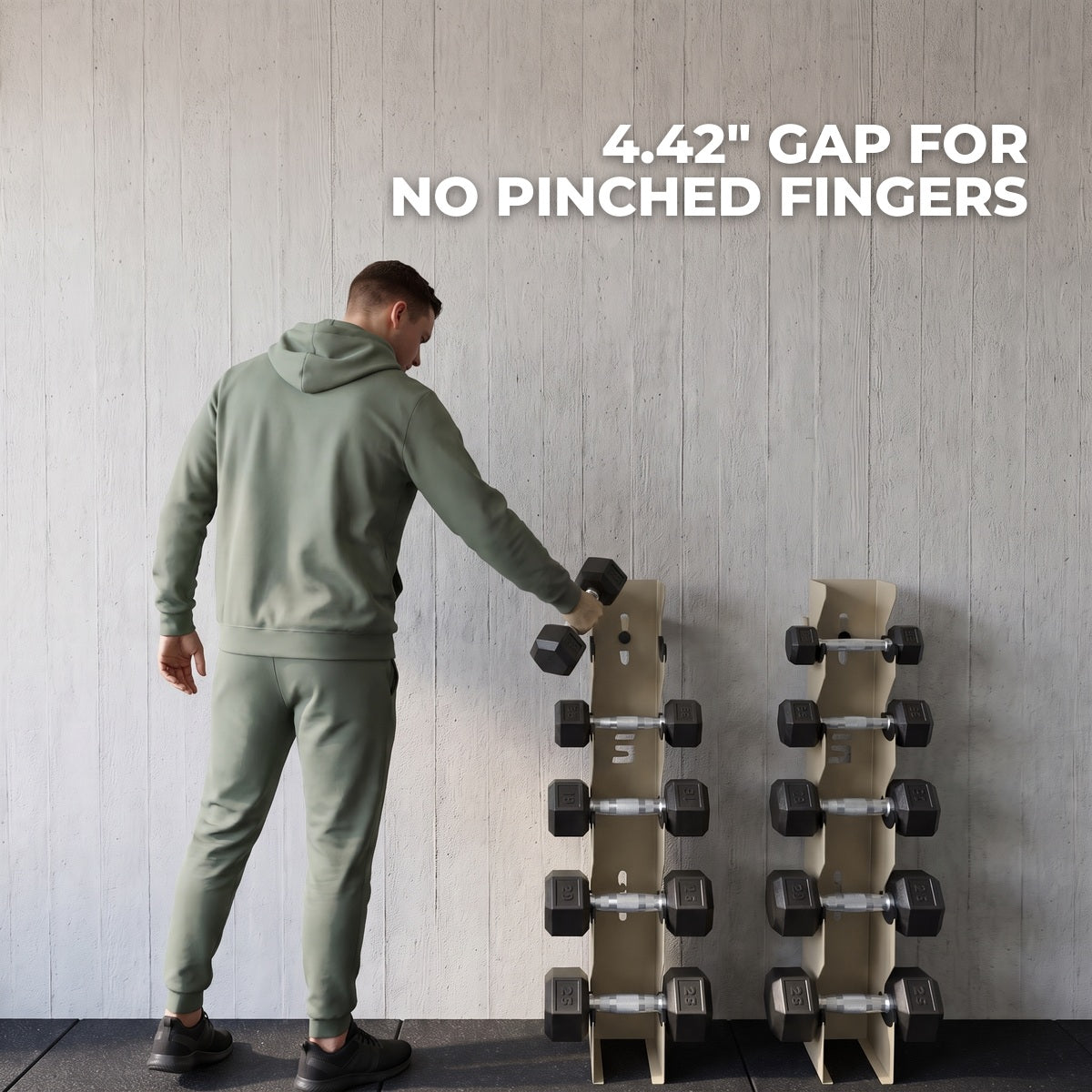 4.42 inch gap for no pinched fingers