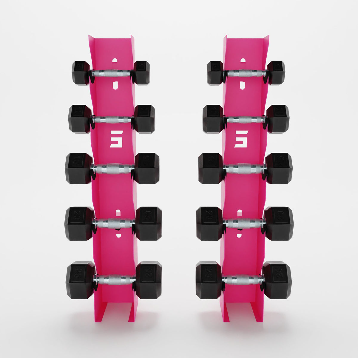 Bravo 5-Tier Vertical Dumbbell Wall Mount, Hot Pink