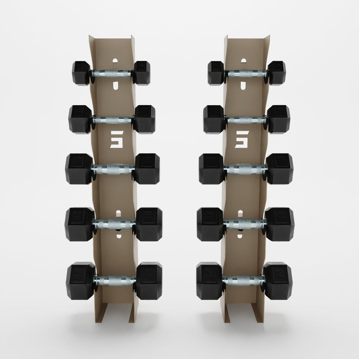 Bravo 5-Tier Vertical Dumbbell Wall Mount, Military Tan