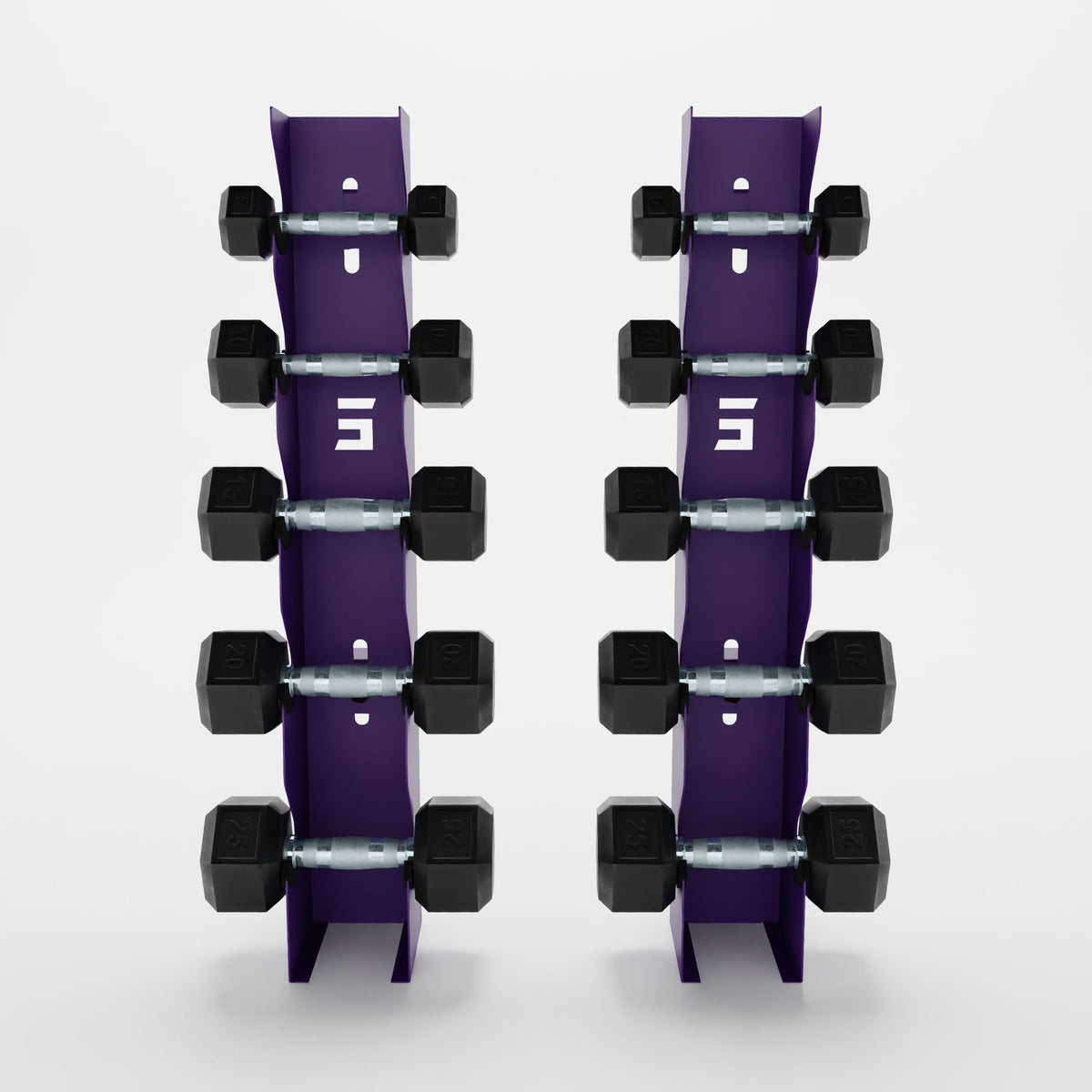 Bravo 5-Tier Vertical Dumbbell Wall Mount, Purple