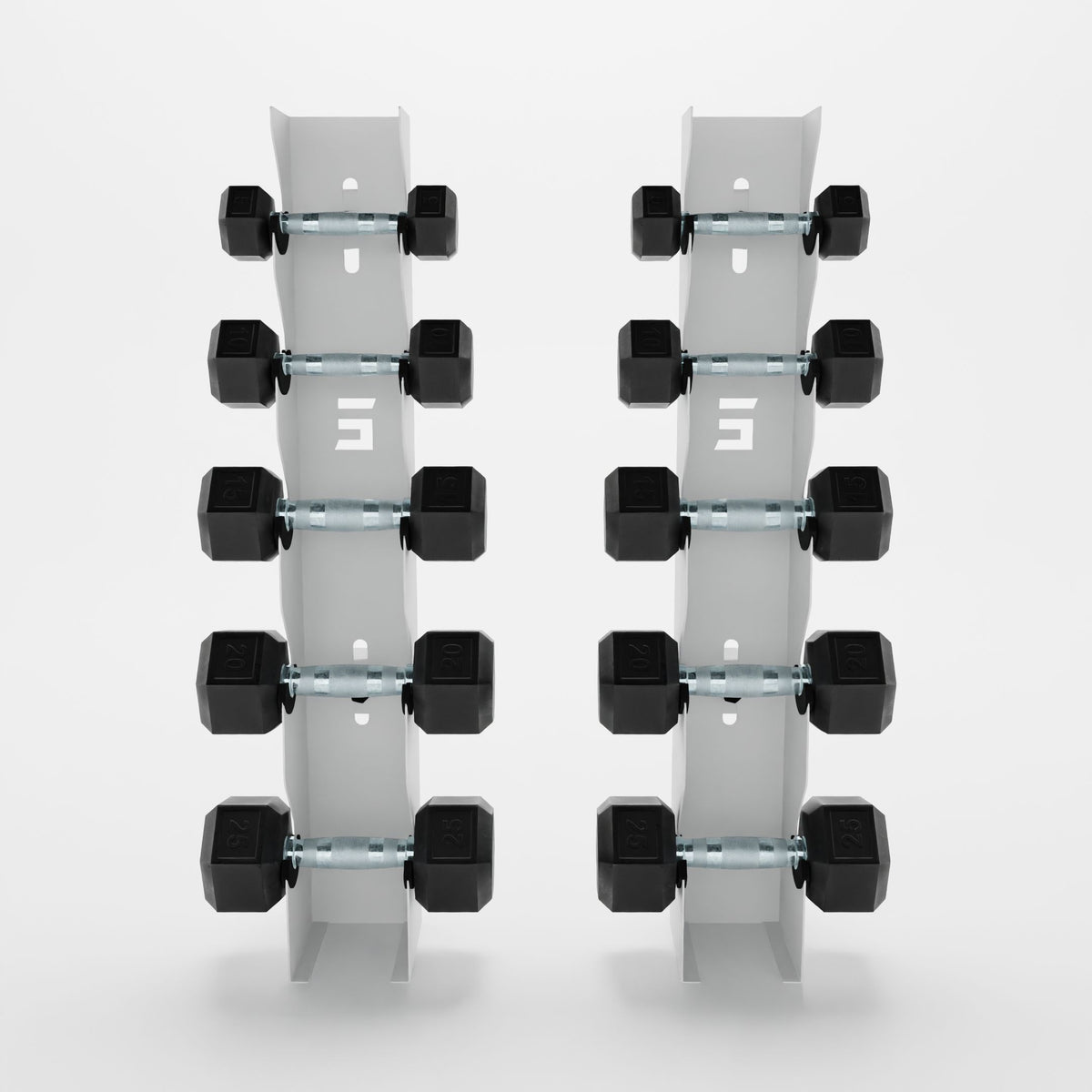 Bravo 5-Tier Vertical Dumbbell Wall Mount, White