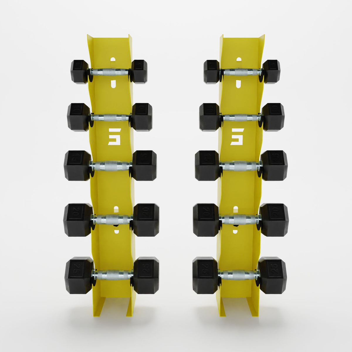 Bravo 5-Tier Vertical Dumbbell Wall Mount, Yellow