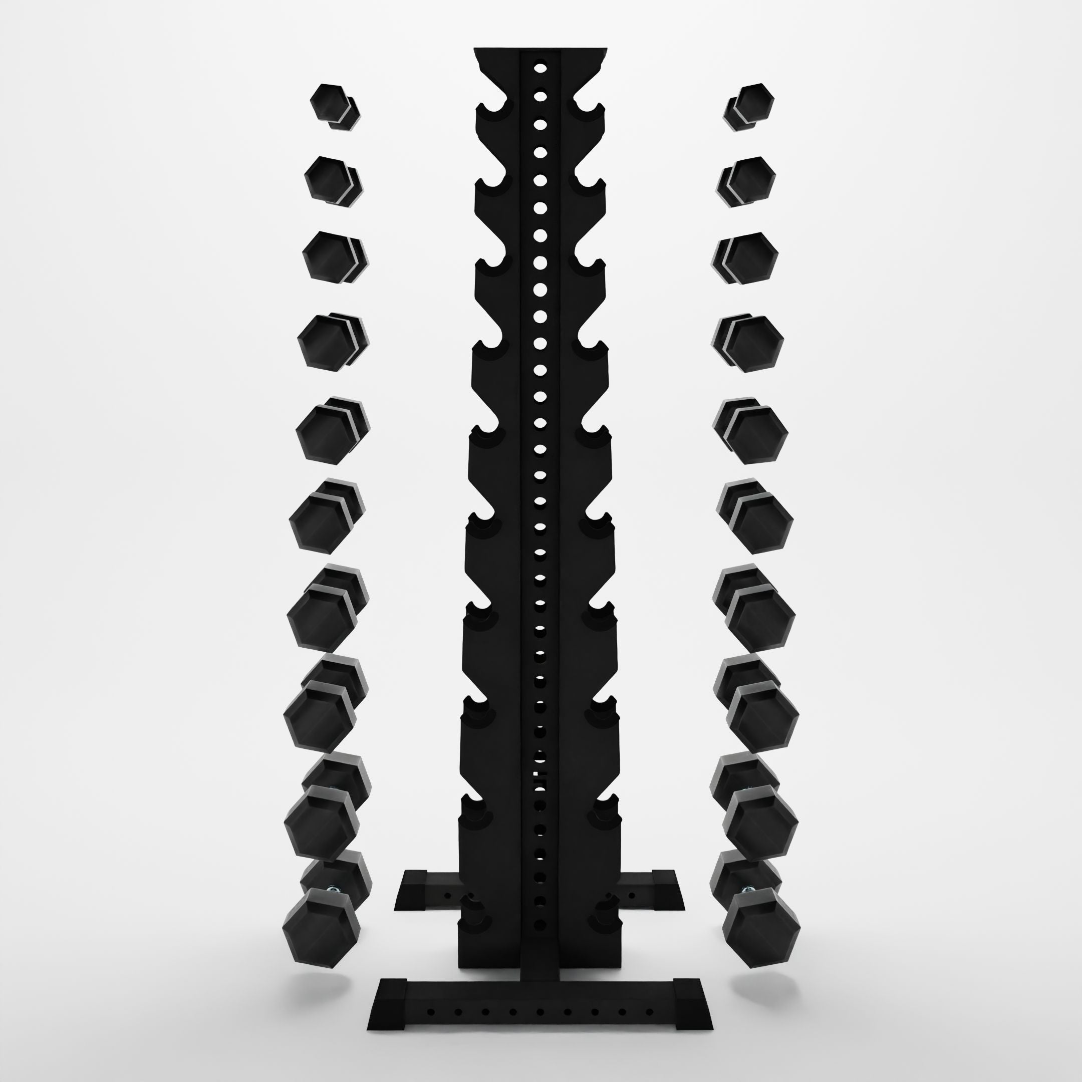 Delta 10-Tier Vertical Dumbbell Rack & 5-50 lb. Set Bundle