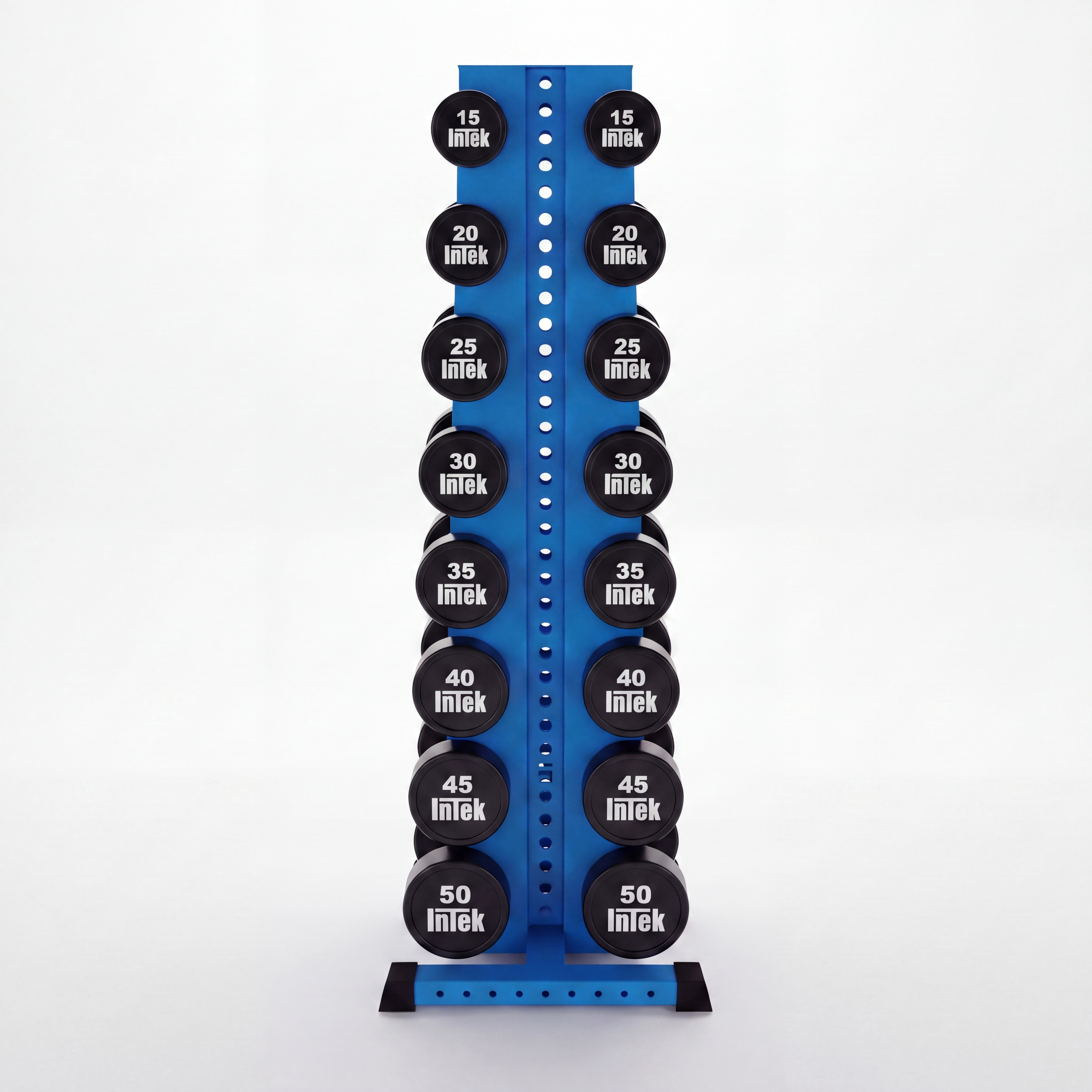 synergy blue delta elite 8-tier vertical dumbbell storage rack
