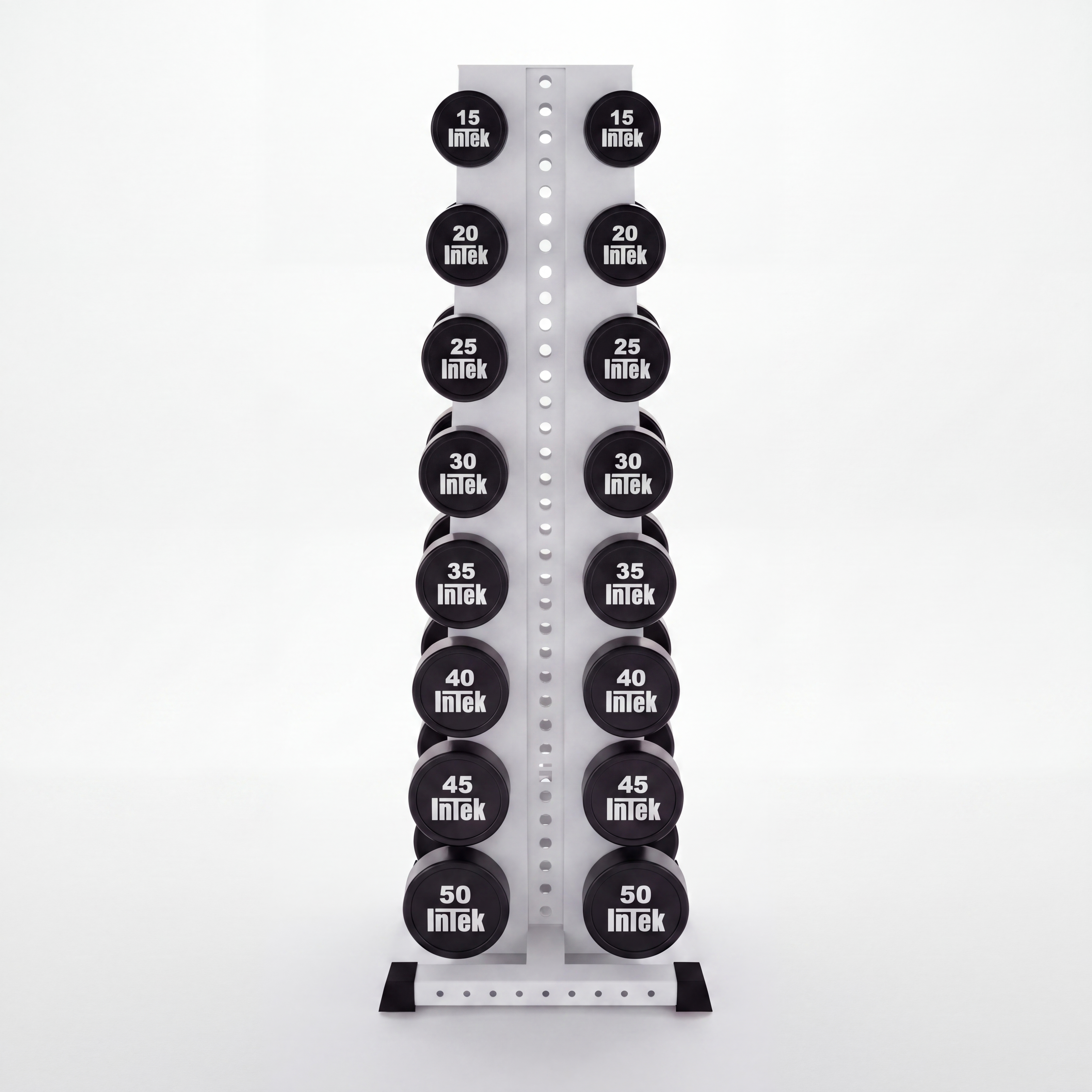 white delta elite 8-tier vertical dumbbell storage rack