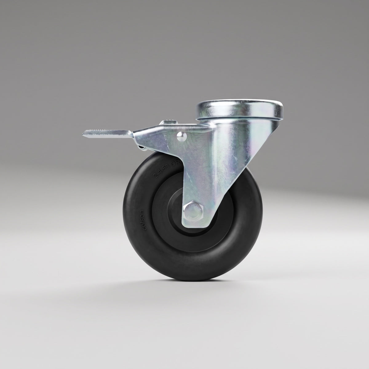 4 inch locking caster side view