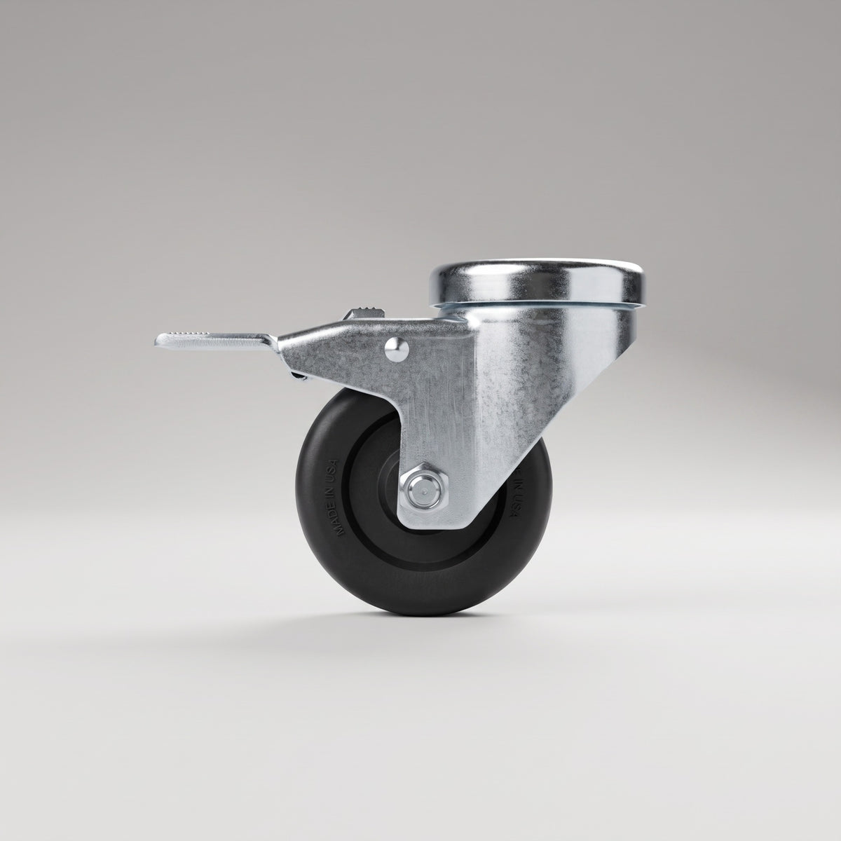 3 inch locking caster side view