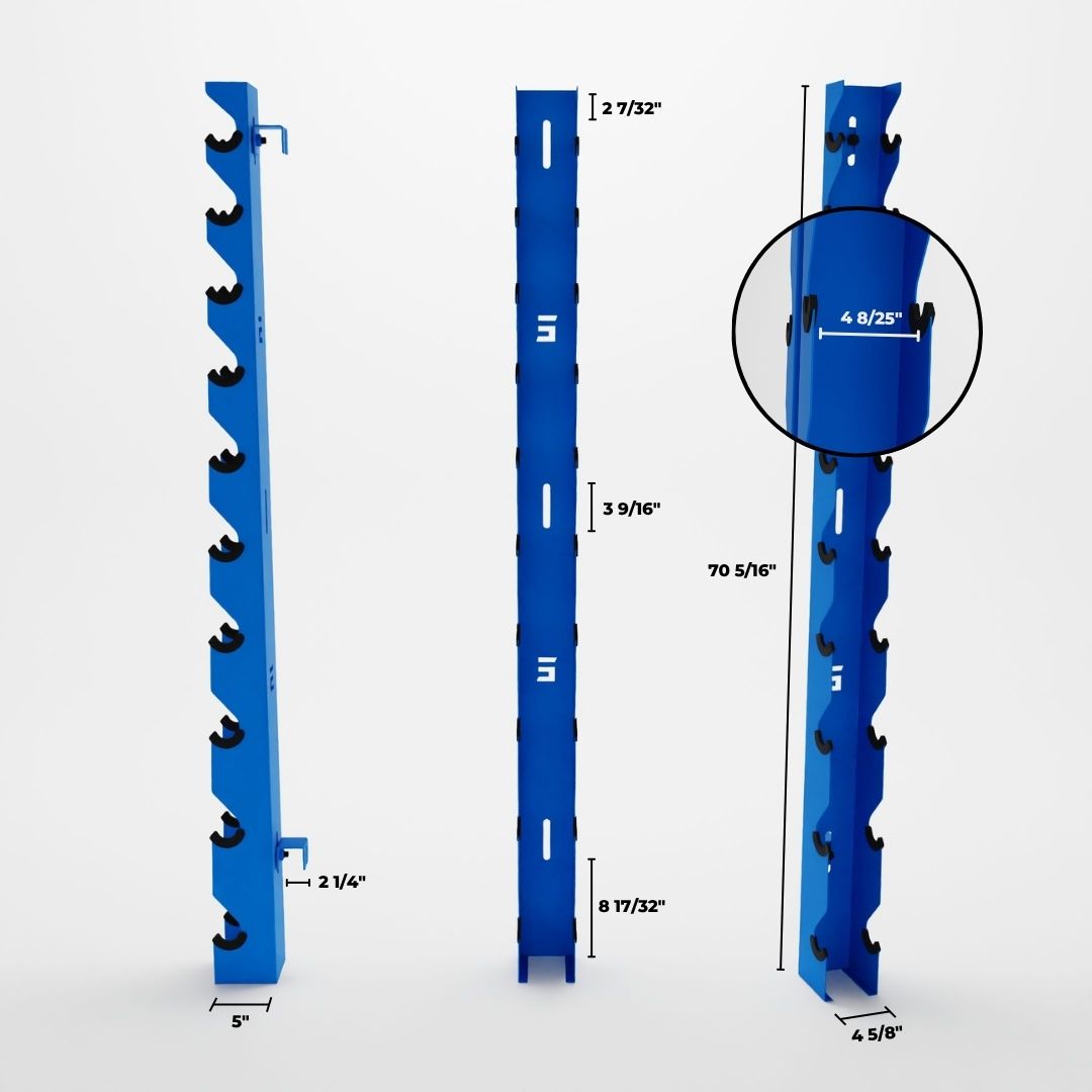 Delta | 10-Tier Vertical Dumbbell Storage Wall/Rack Mount