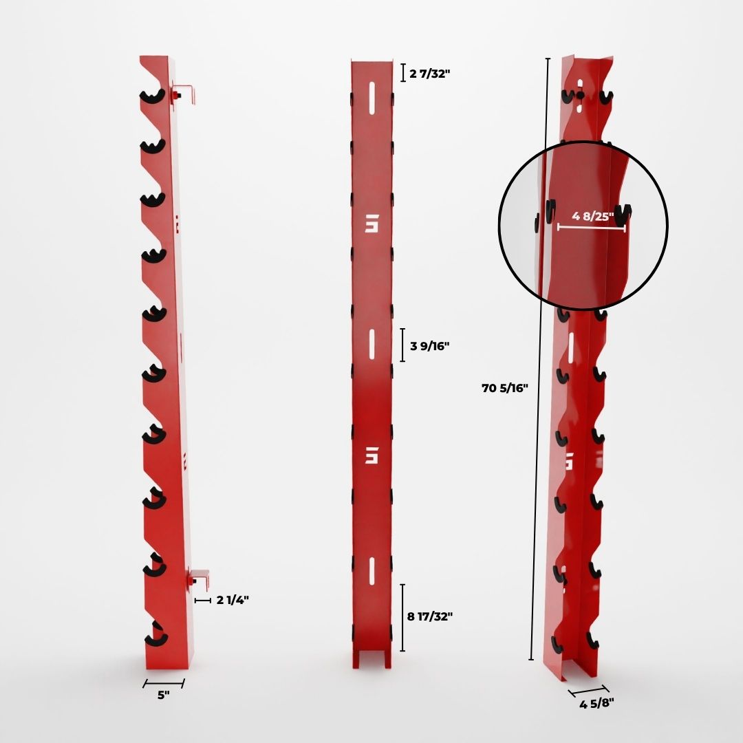 Delta | 10-Tier Vertical Dumbbell Storage Wall/Rack Mount