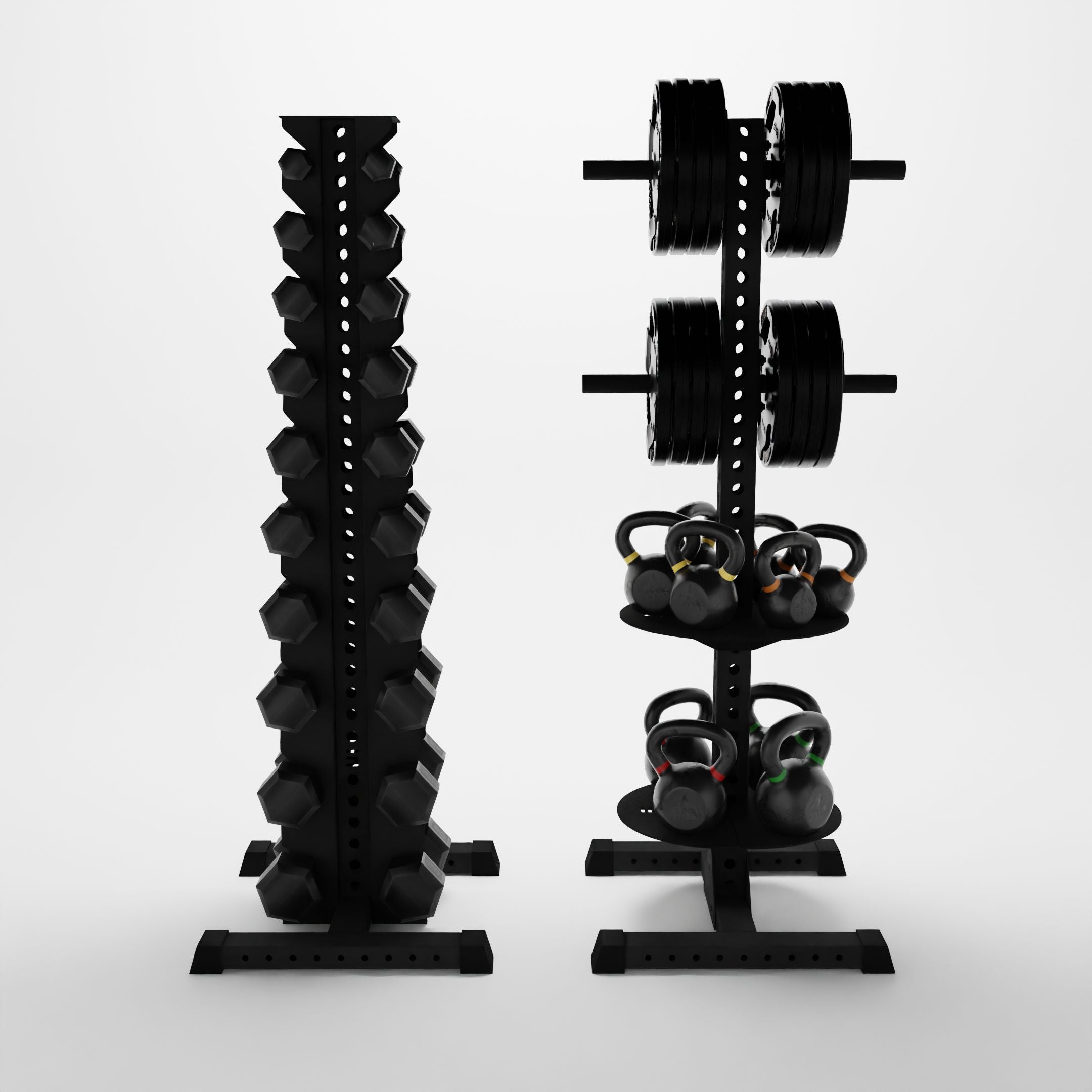 Delta Vertical Storage Bundle for Dumbbells, Plates, and Kettlebells