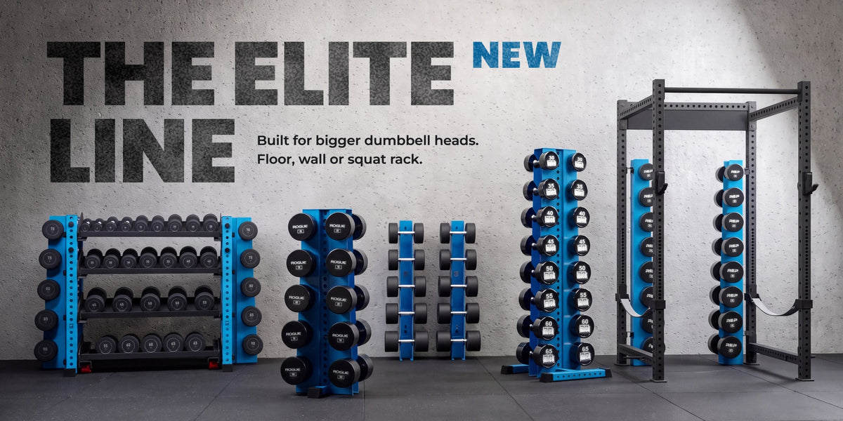 The Elite Line: Synergy dumbbell storage racks built for bigger dumbbell heads