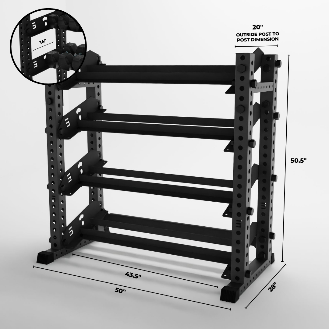 Alpha | 4-Tier Horizontal Rack | Double-Post