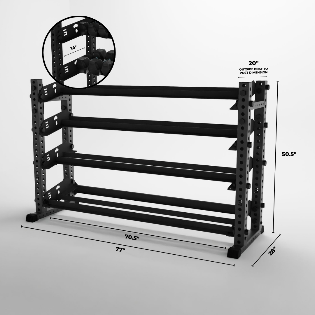 Alpha | 4-Tier Horizontal Rack | Double-Post