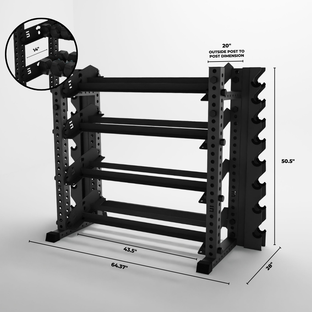 Alpha | 4-Tier Horizontal Rack | Double-Post