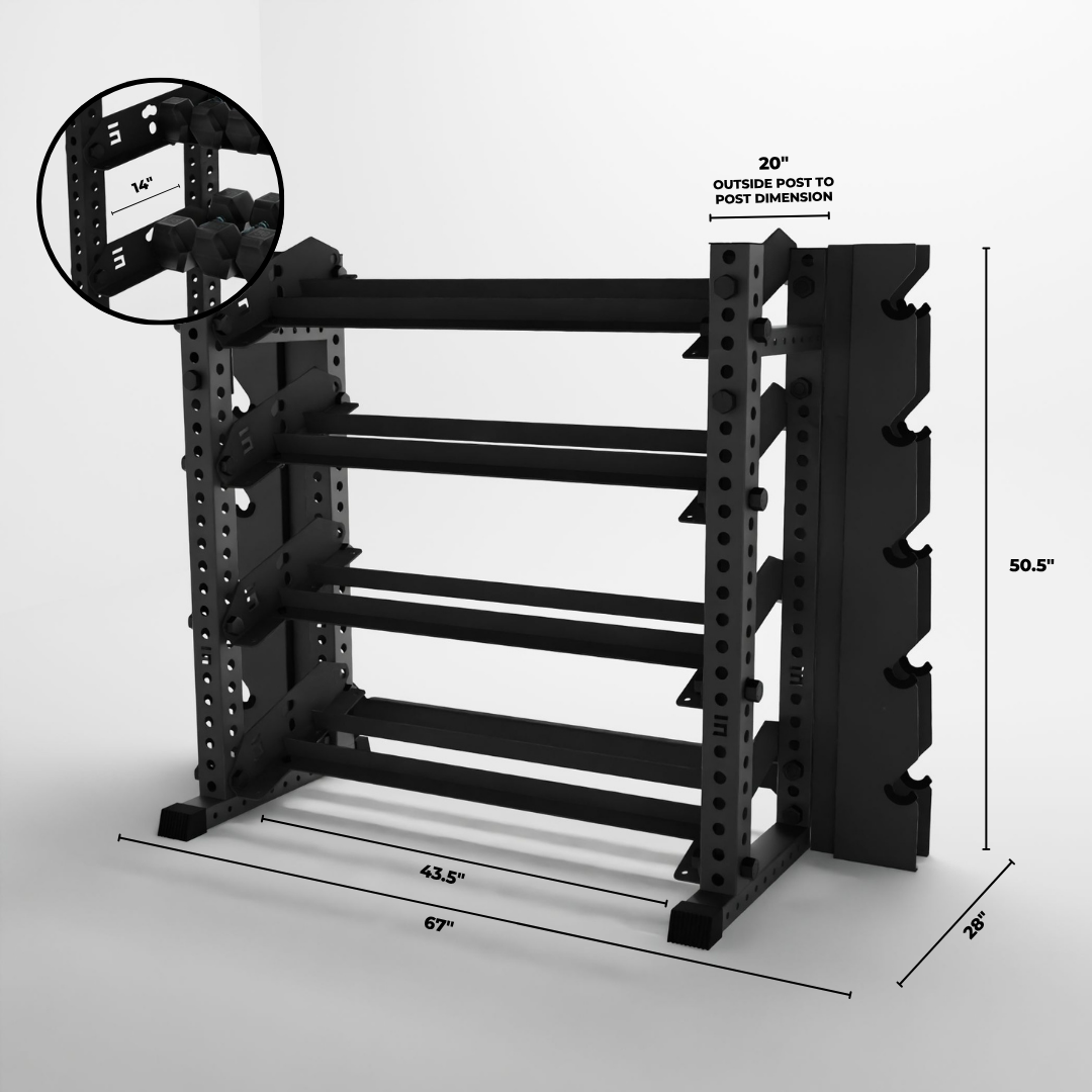 Alpha | 4-Tier Horizontal Rack | Double-Post