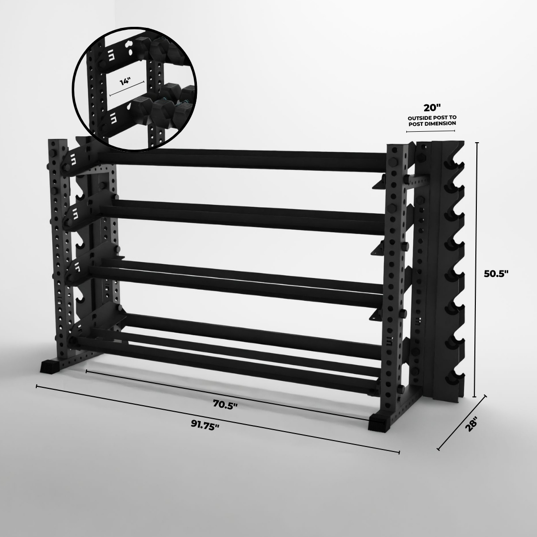 Alpha | 4-Tier Horizontal Rack | Double-Post