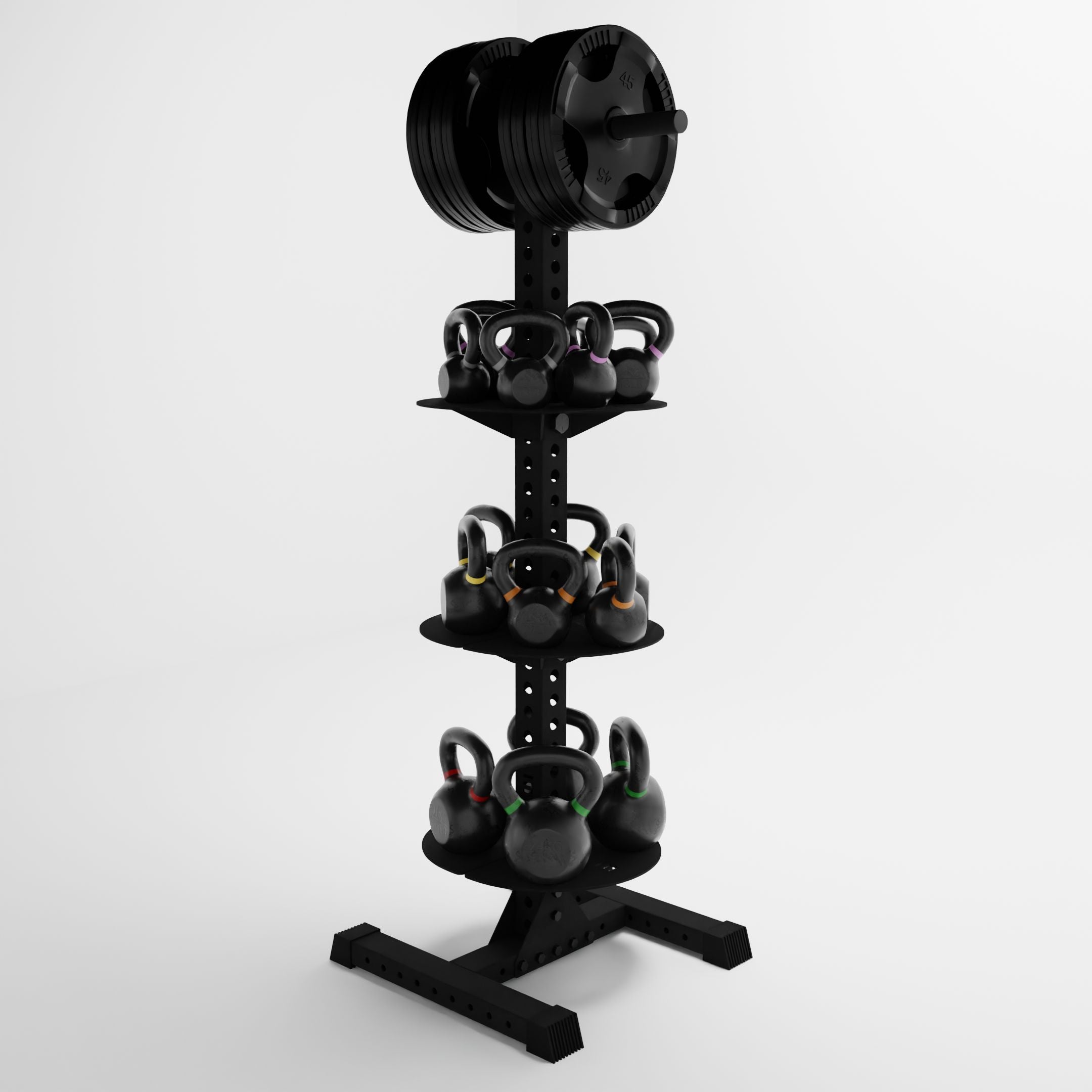 Delta PK | Vertical Hybrid Plate and Kettlebell Storage Rack