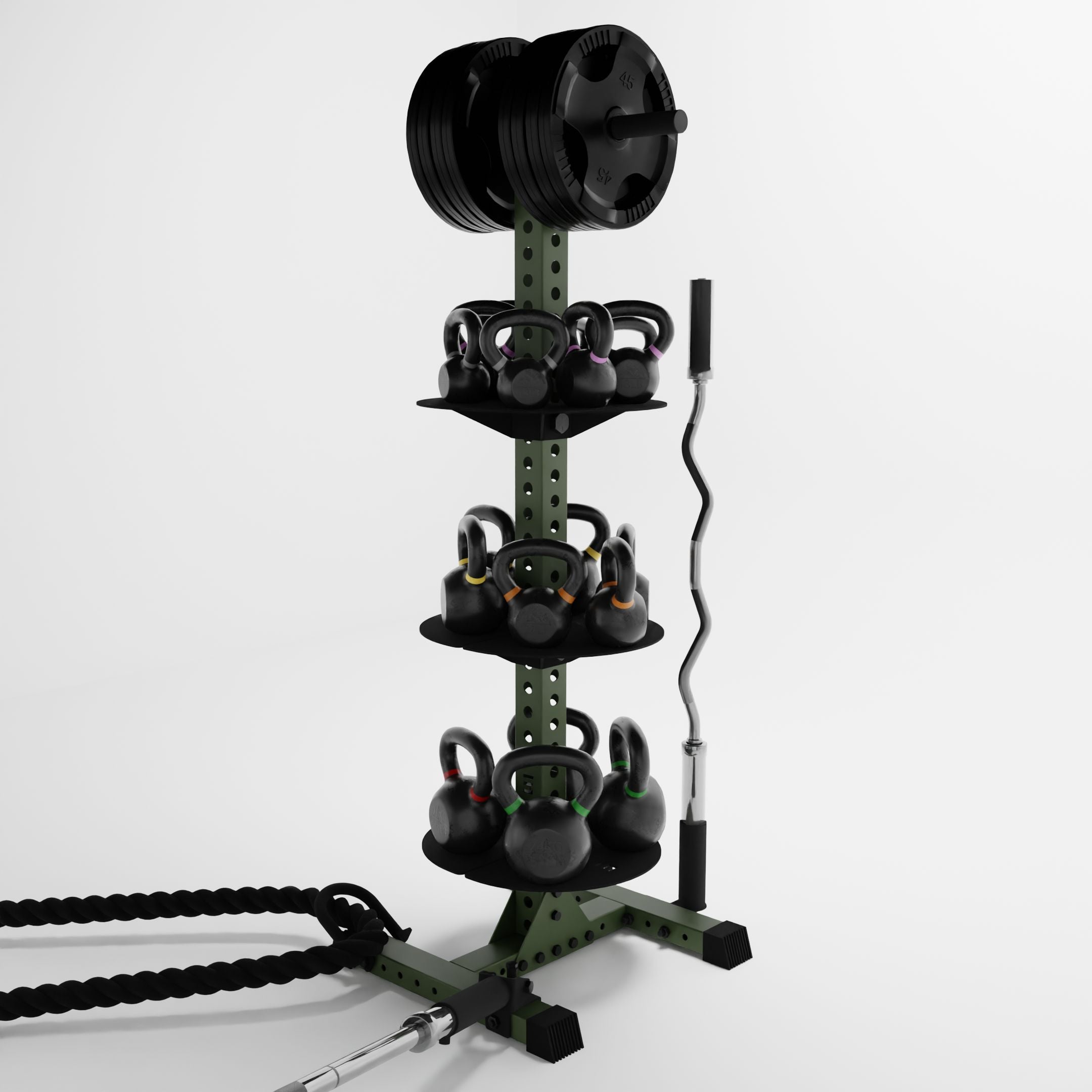 Delta PK | Vertical Hybrid Plate and Kettlebell Storage Rack