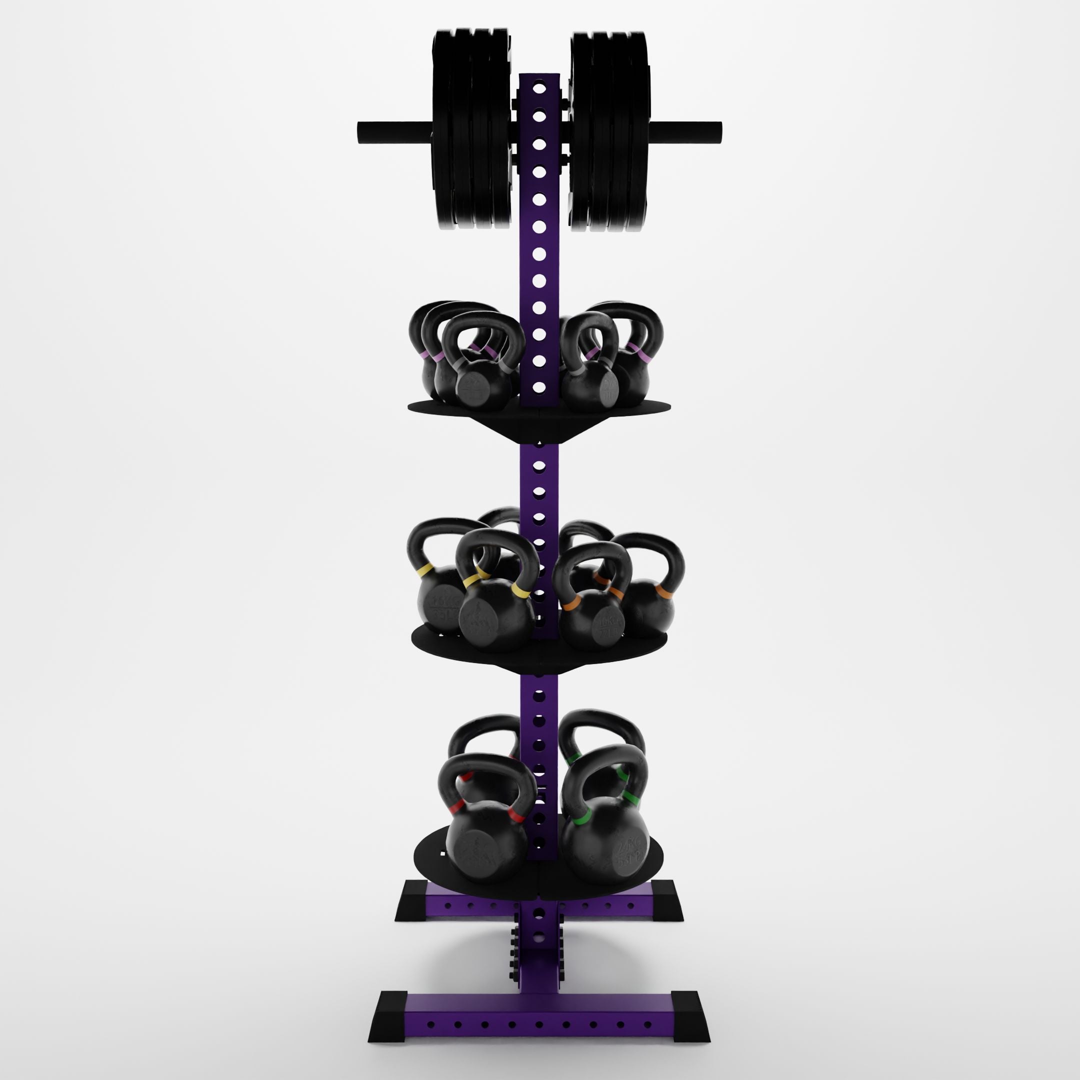 Delta PK | 4-Tier Vertical Hybrid Plate and Kettlebell Storage Rack