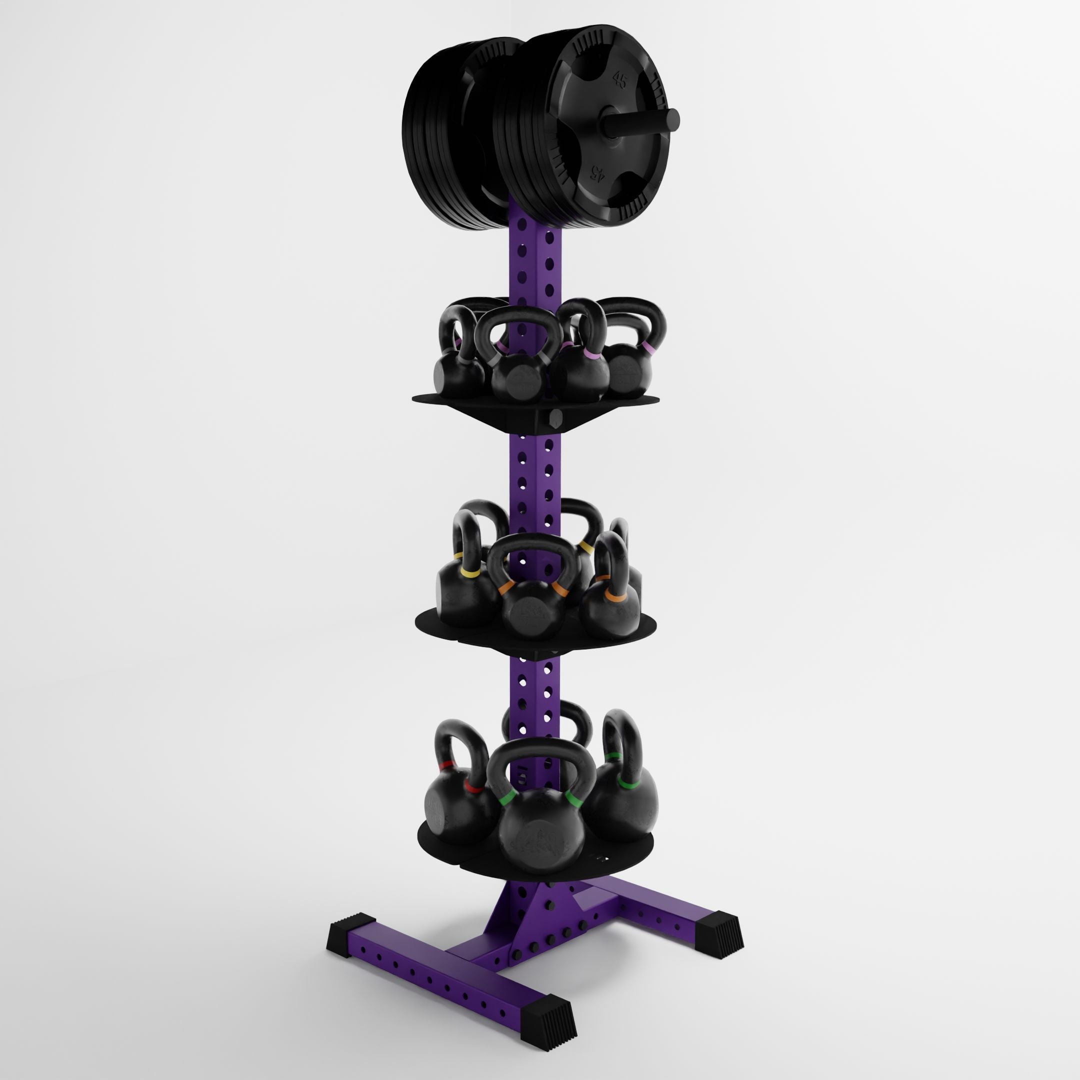 Delta PK | 4-Tier Vertical Hybrid Plate and Kettlebell Storage Rack