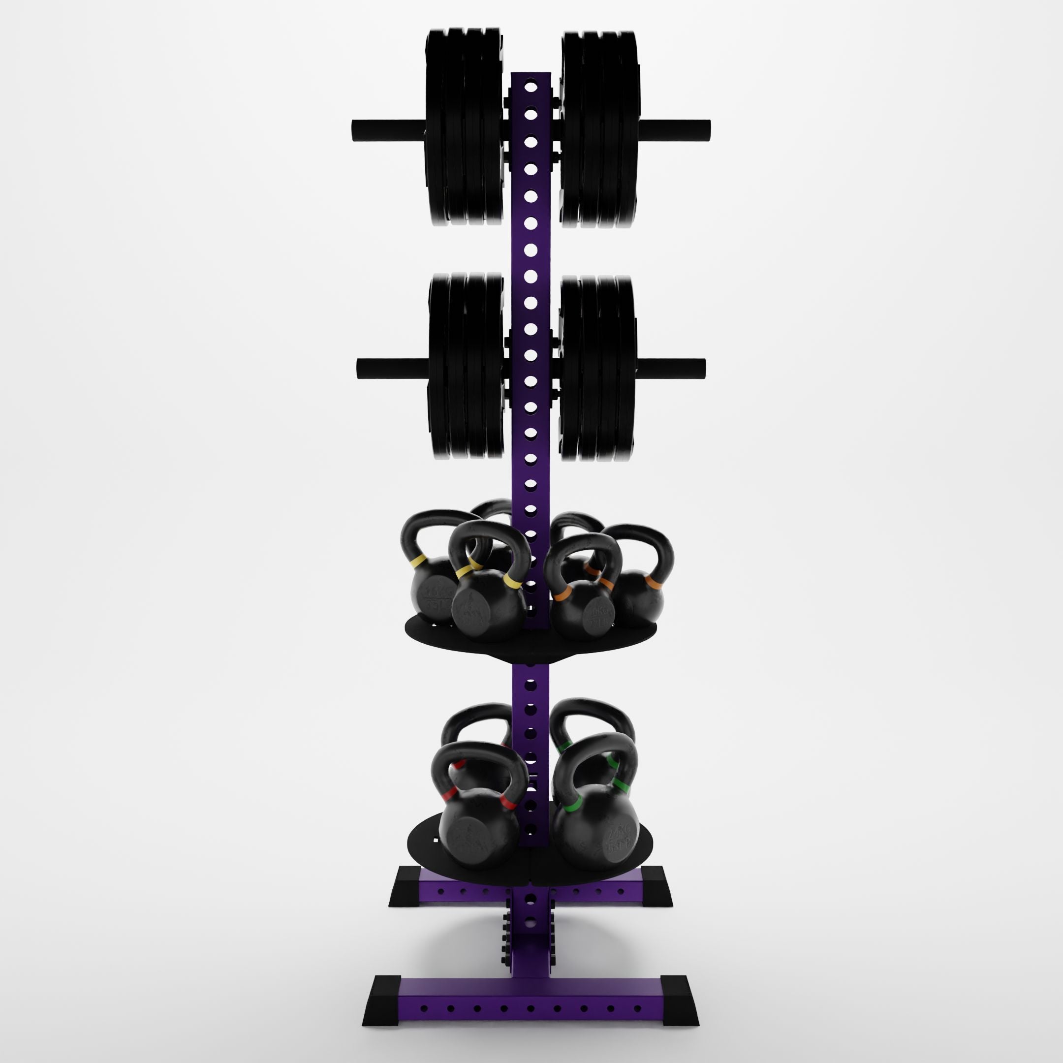 Delta PK | 4-Tier Vertical Hybrid Plate and Kettlebell Storage Rack