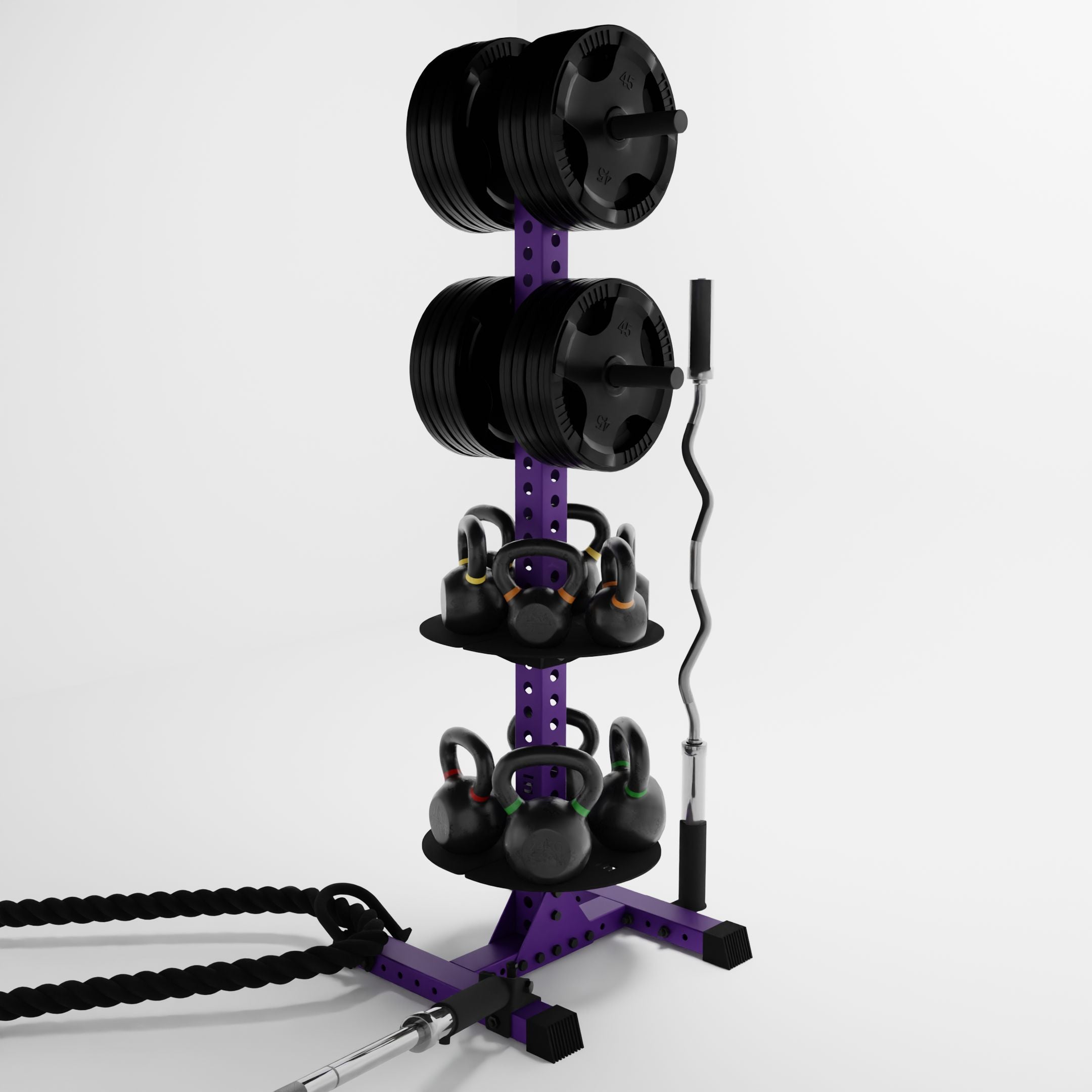 Delta PK | 4-Tier Vertical Hybrid Plate and Kettlebell Storage Rack