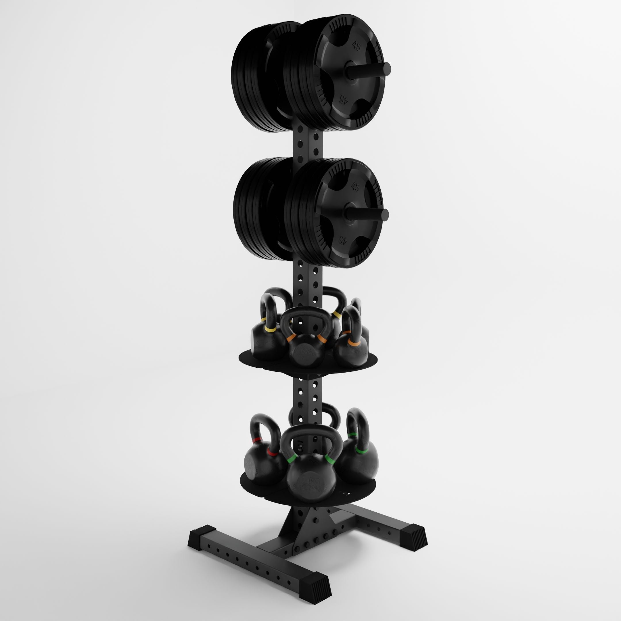 Delta PK | Vertical Hybrid Plate and Kettlebell Storage Rack