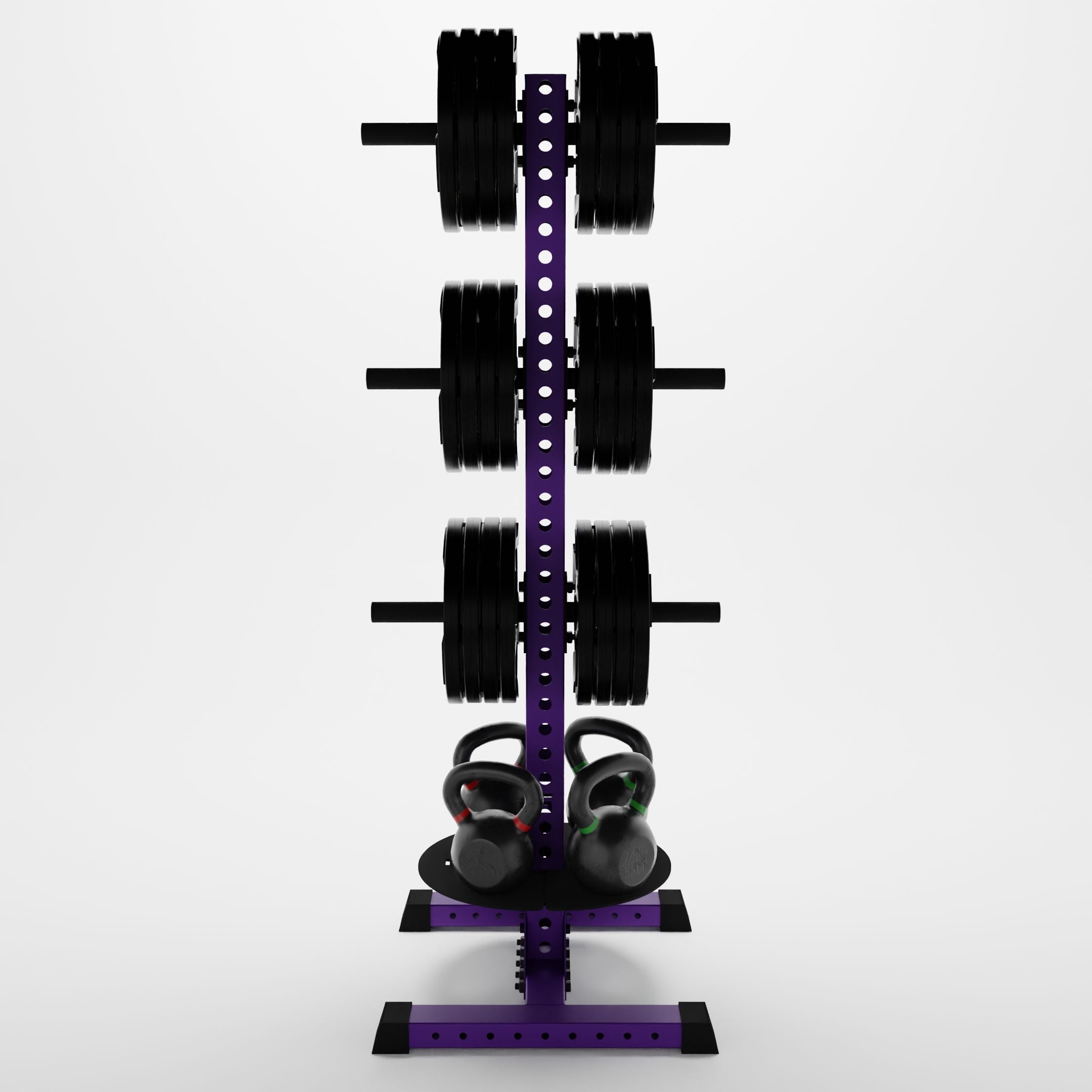 Delta PK | 4-Tier Vertical Hybrid Plate and Kettlebell Storage Rack