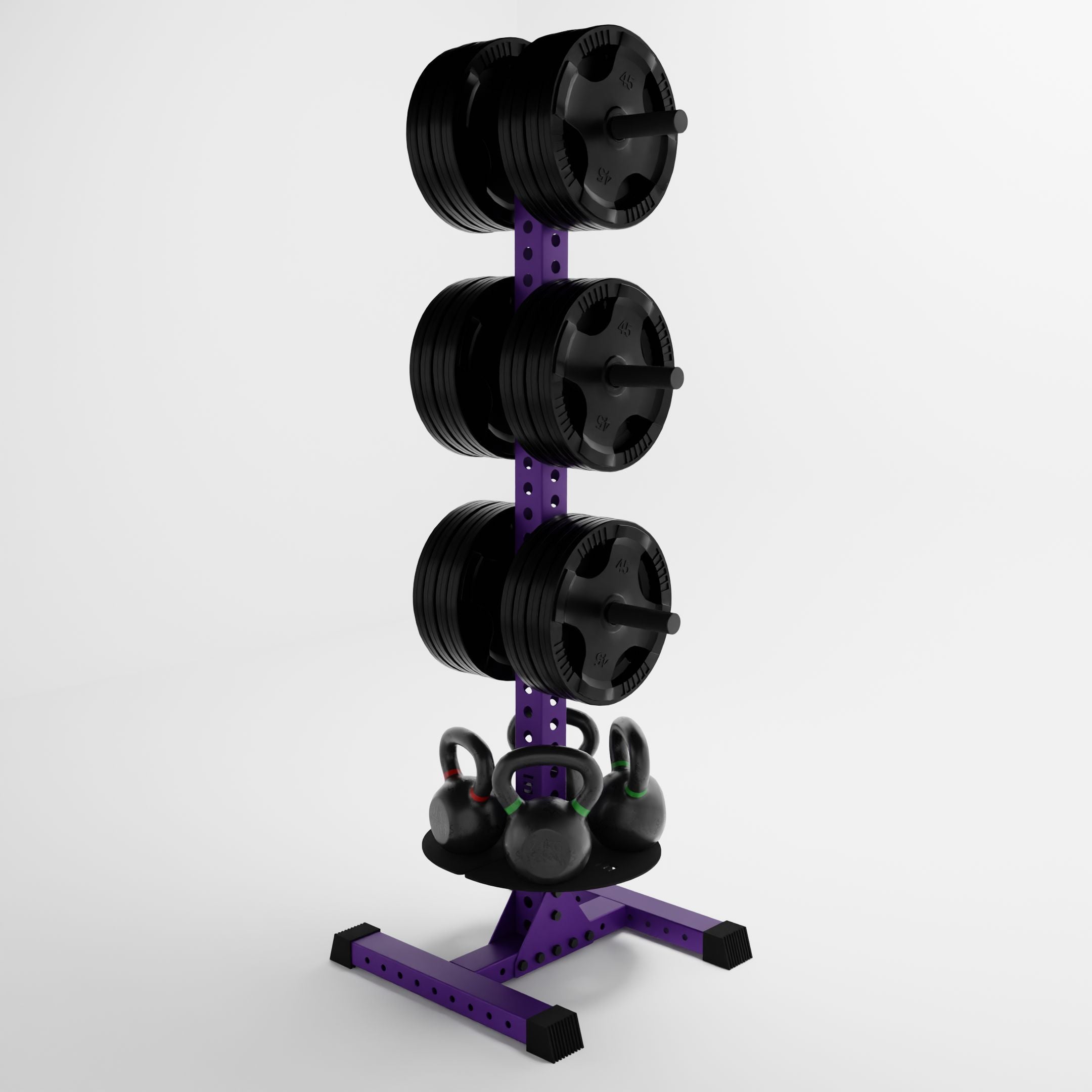 Delta PK | 4-Tier Vertical Hybrid Plate and Kettlebell Storage Rack