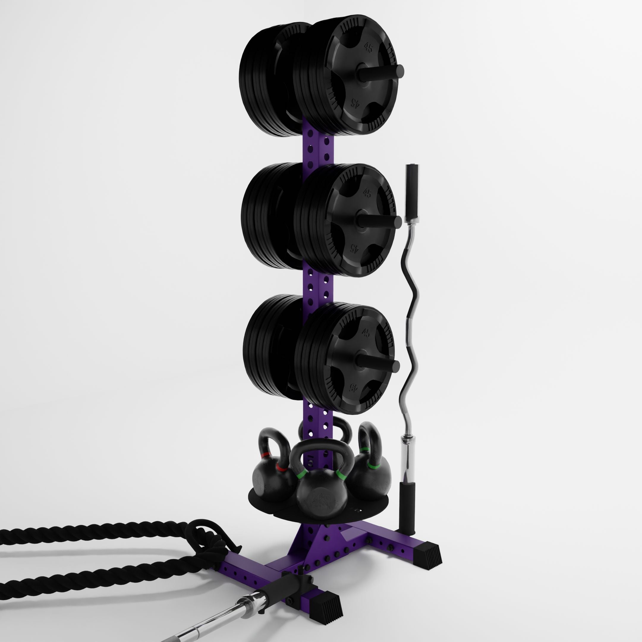 Delta PK | 4-Tier Vertical Hybrid Plate and Kettlebell Storage Rack
