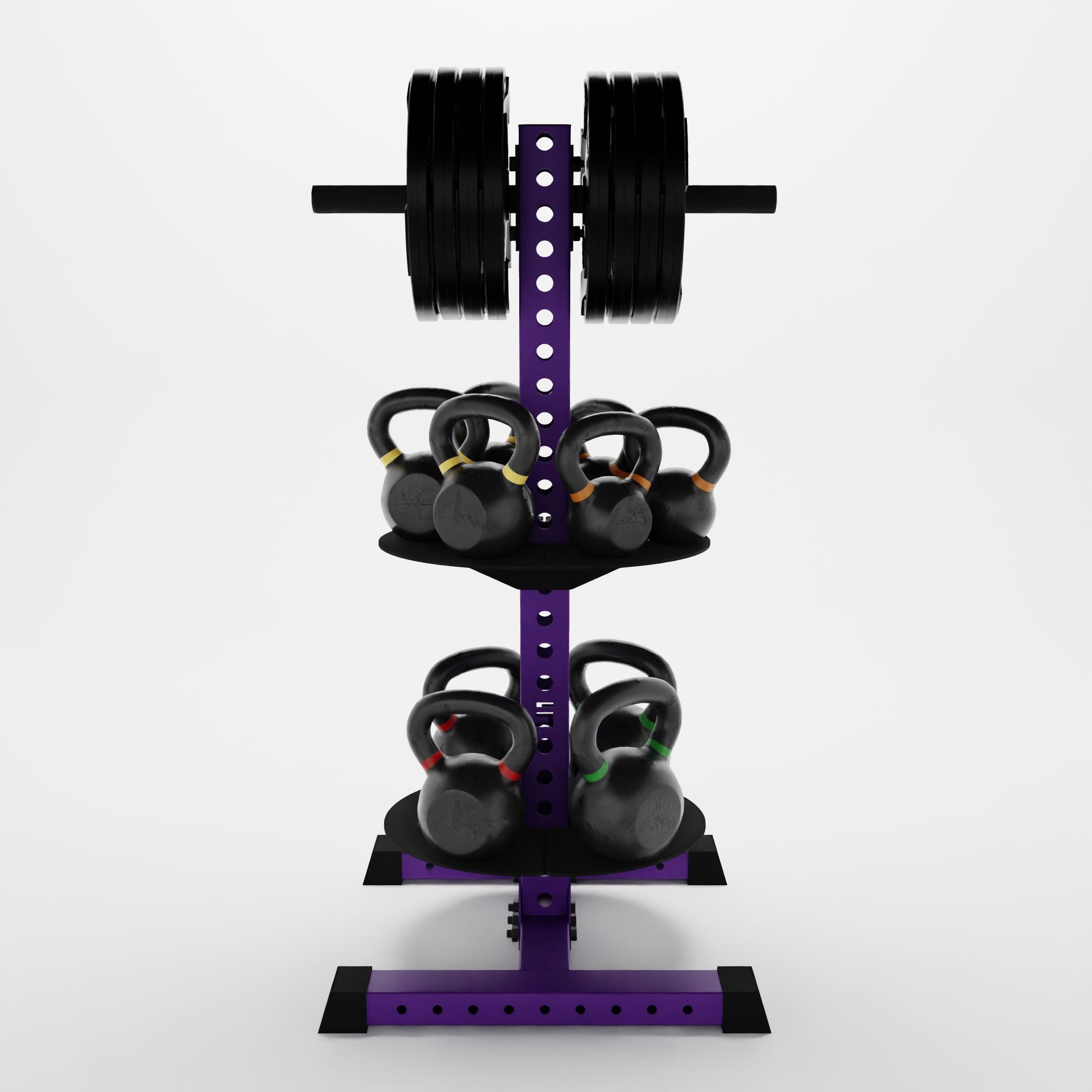 Alpha PK | 3-Tier Vertical Hybrid Plate and Kettlebell Storage Rack