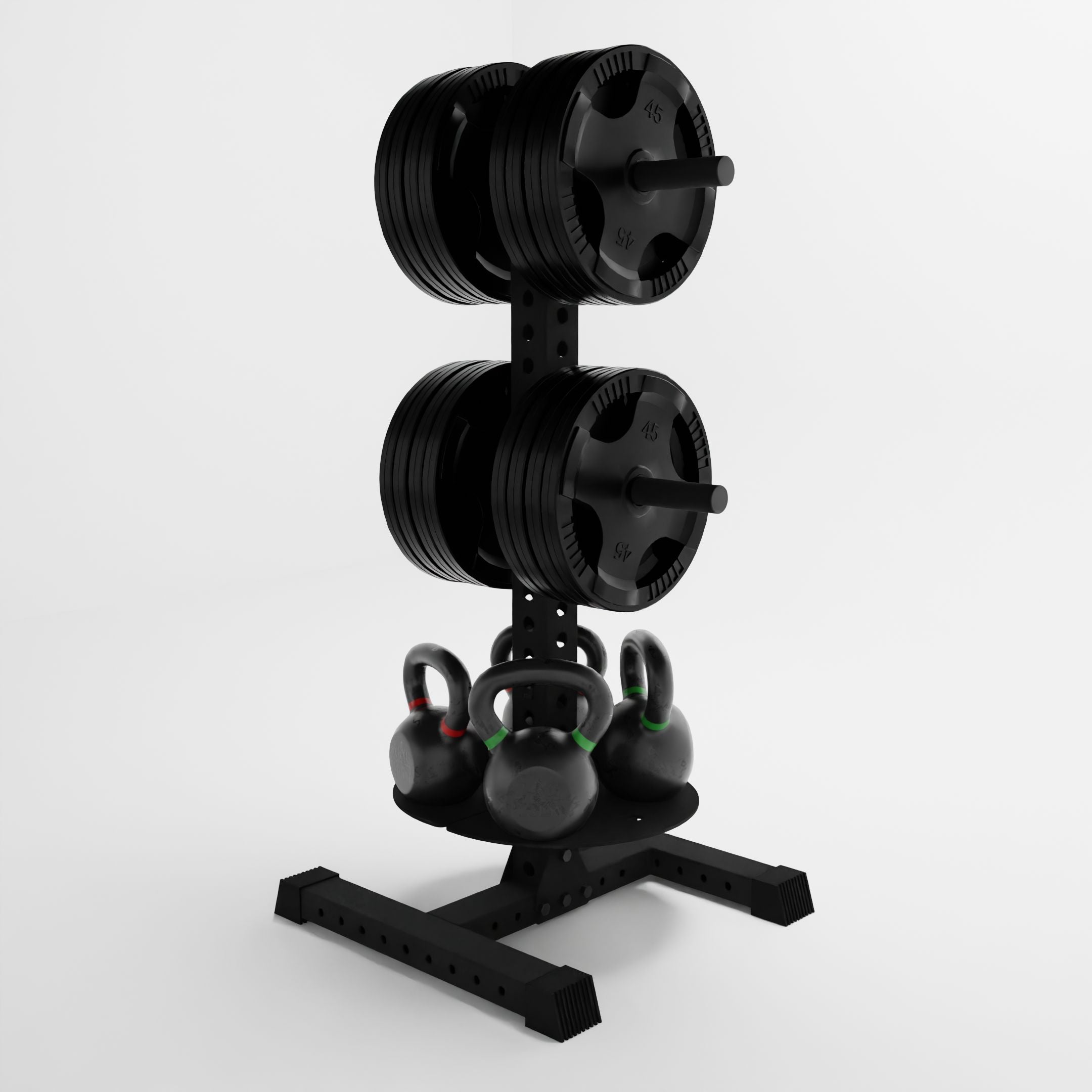 Alpha PK | Vertical Hybrid Plate and Kettlebell Storage Rack