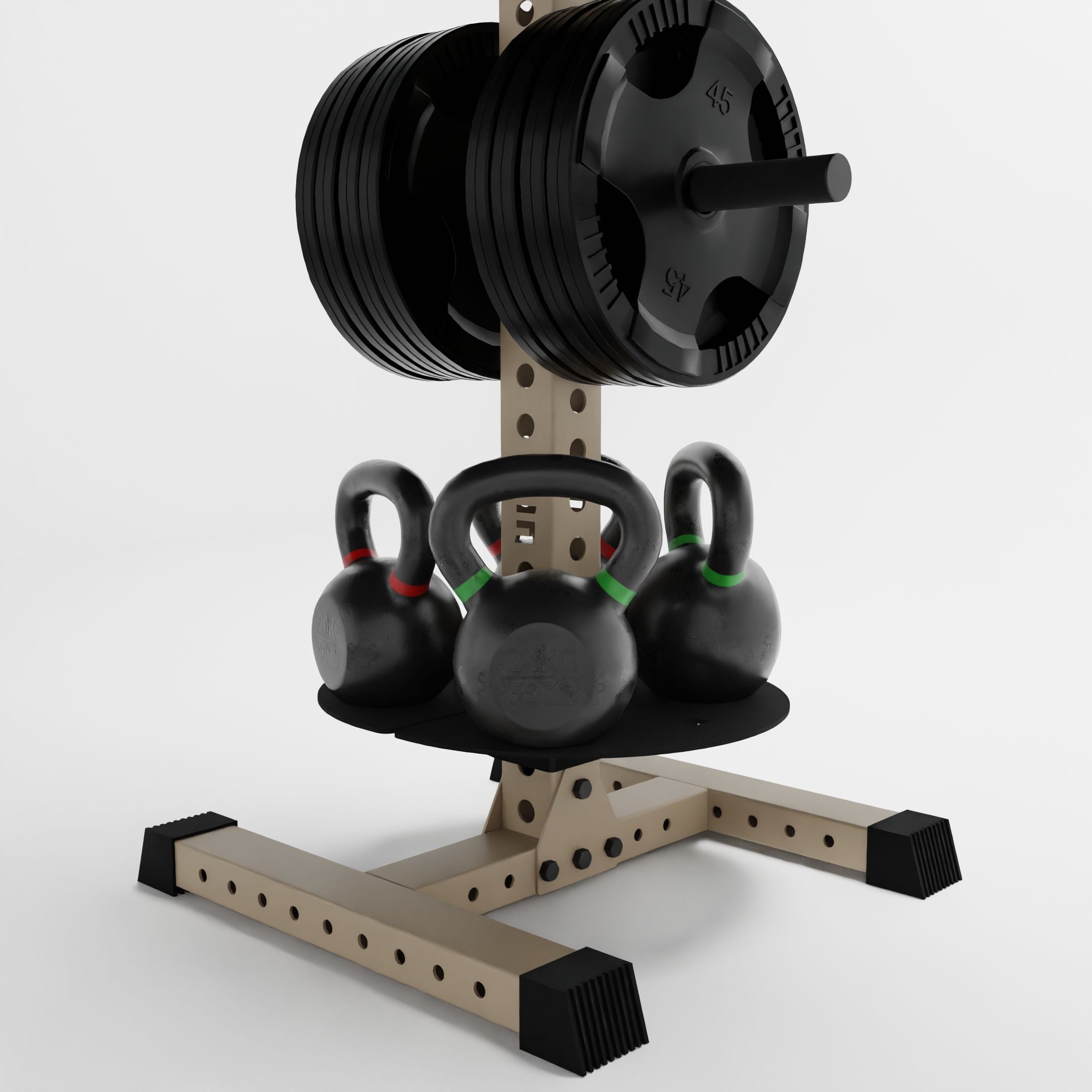 Alpha PK | Vertical Hybrid Plate and Kettlebell Storage Rack