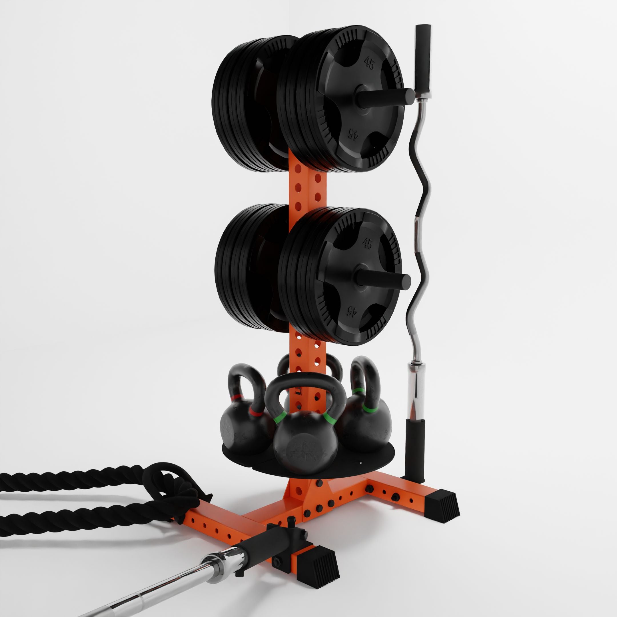 Alpha PK | Vertical Hybrid Plate and Kettlebell Storage Rack