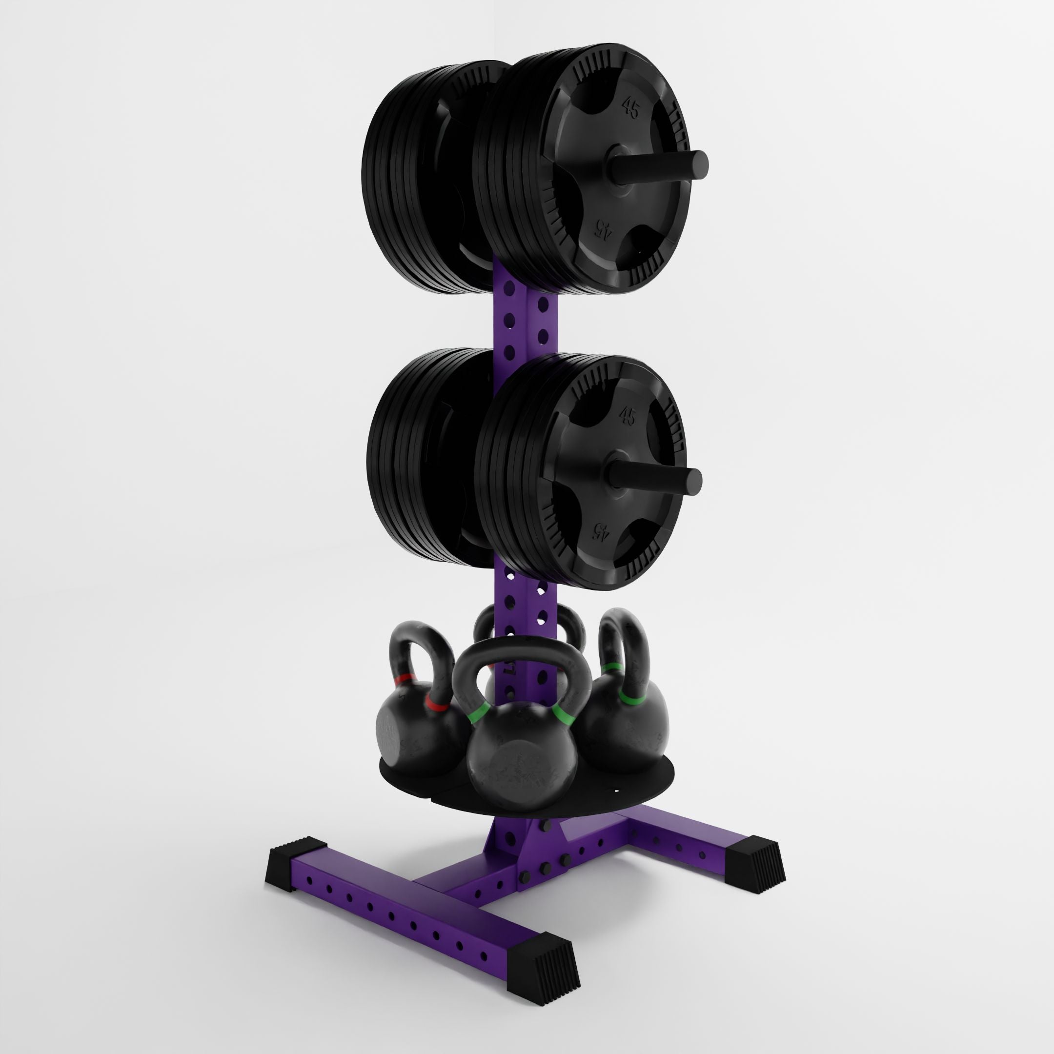 Alpha PK | 3-Tier Vertical Hybrid Plate and Kettlebell Storage Rack