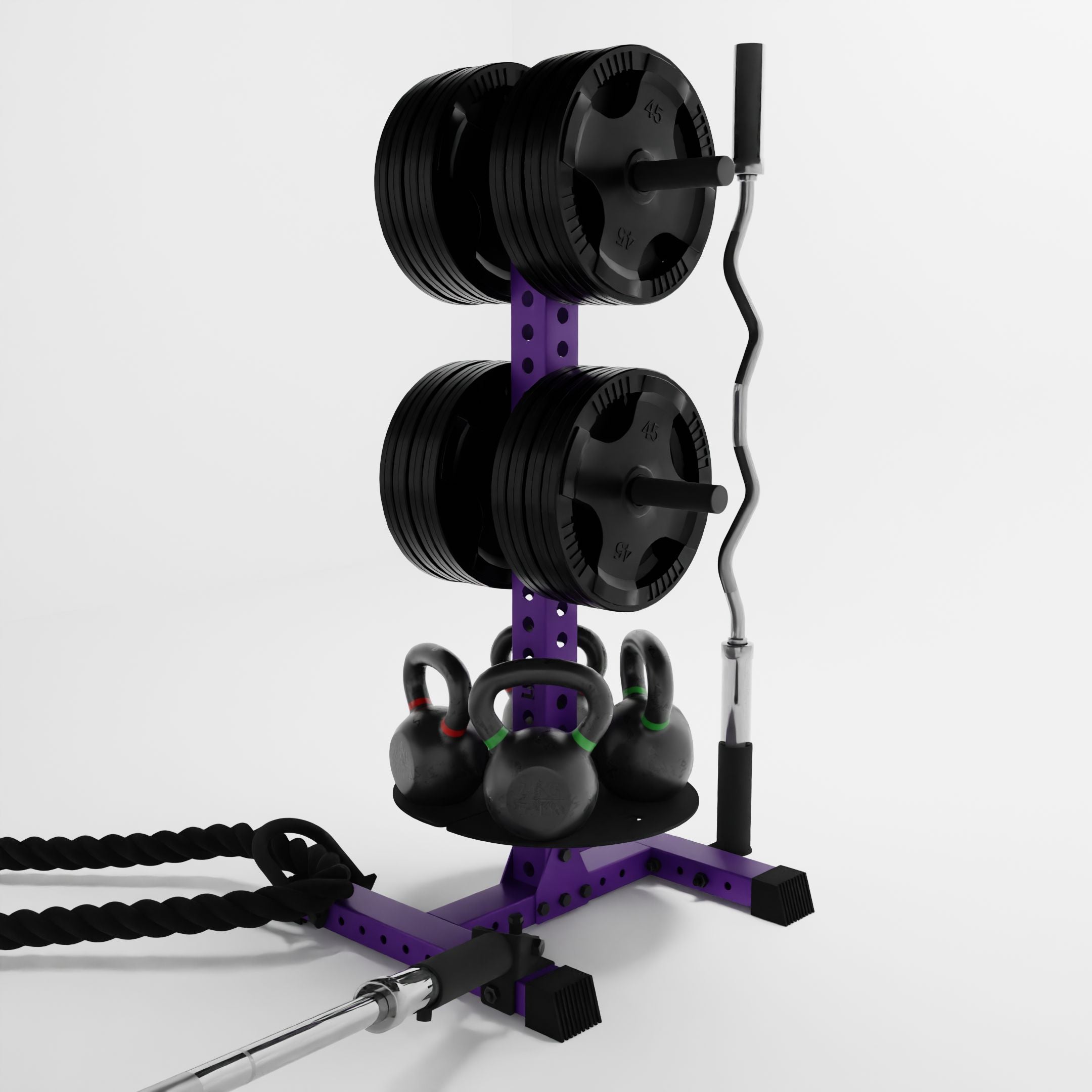 Alpha PK | 3-Tier Vertical Hybrid Plate and Kettlebell Storage Rack