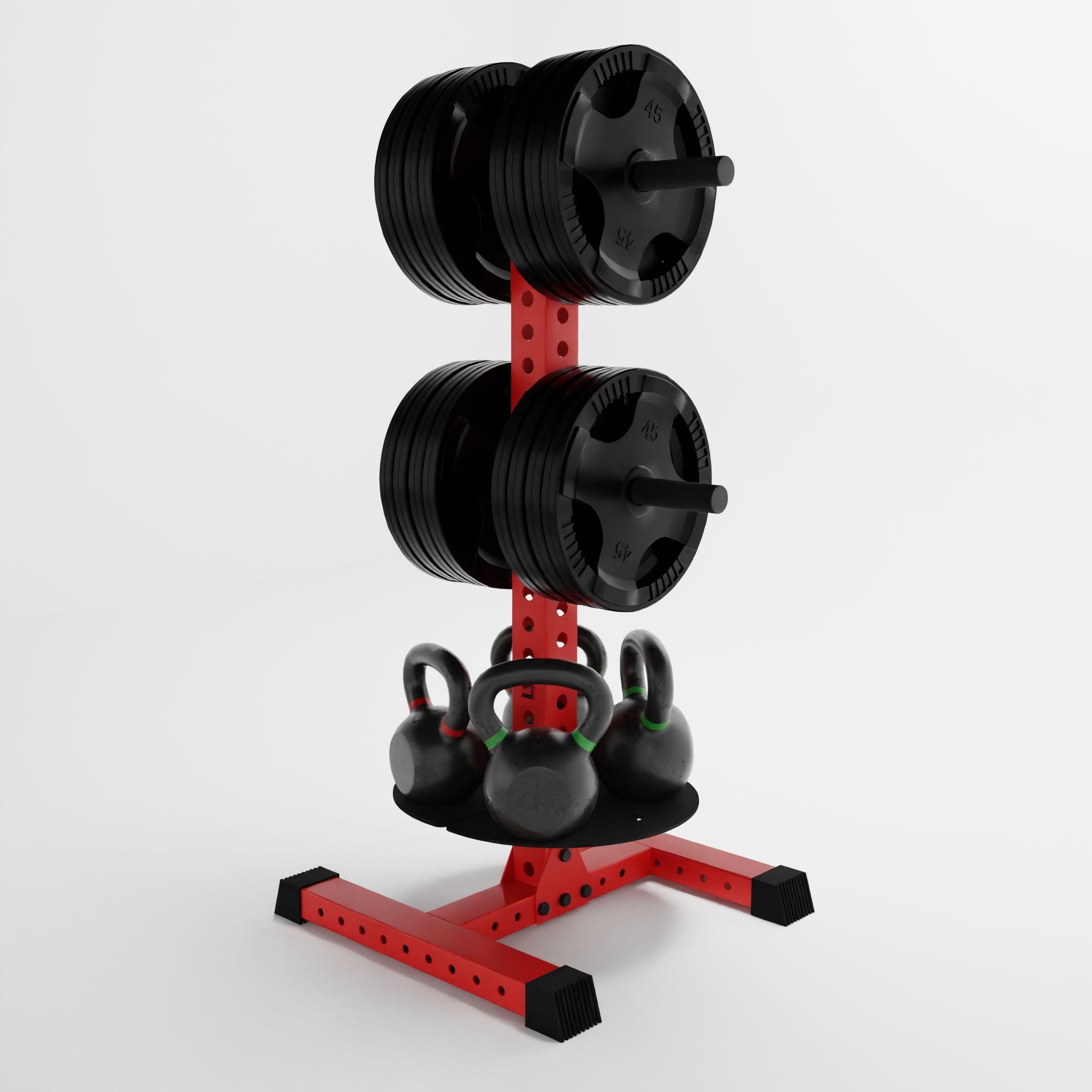 Alpha PK | Vertical Hybrid Plate and Kettlebell Storage Rack