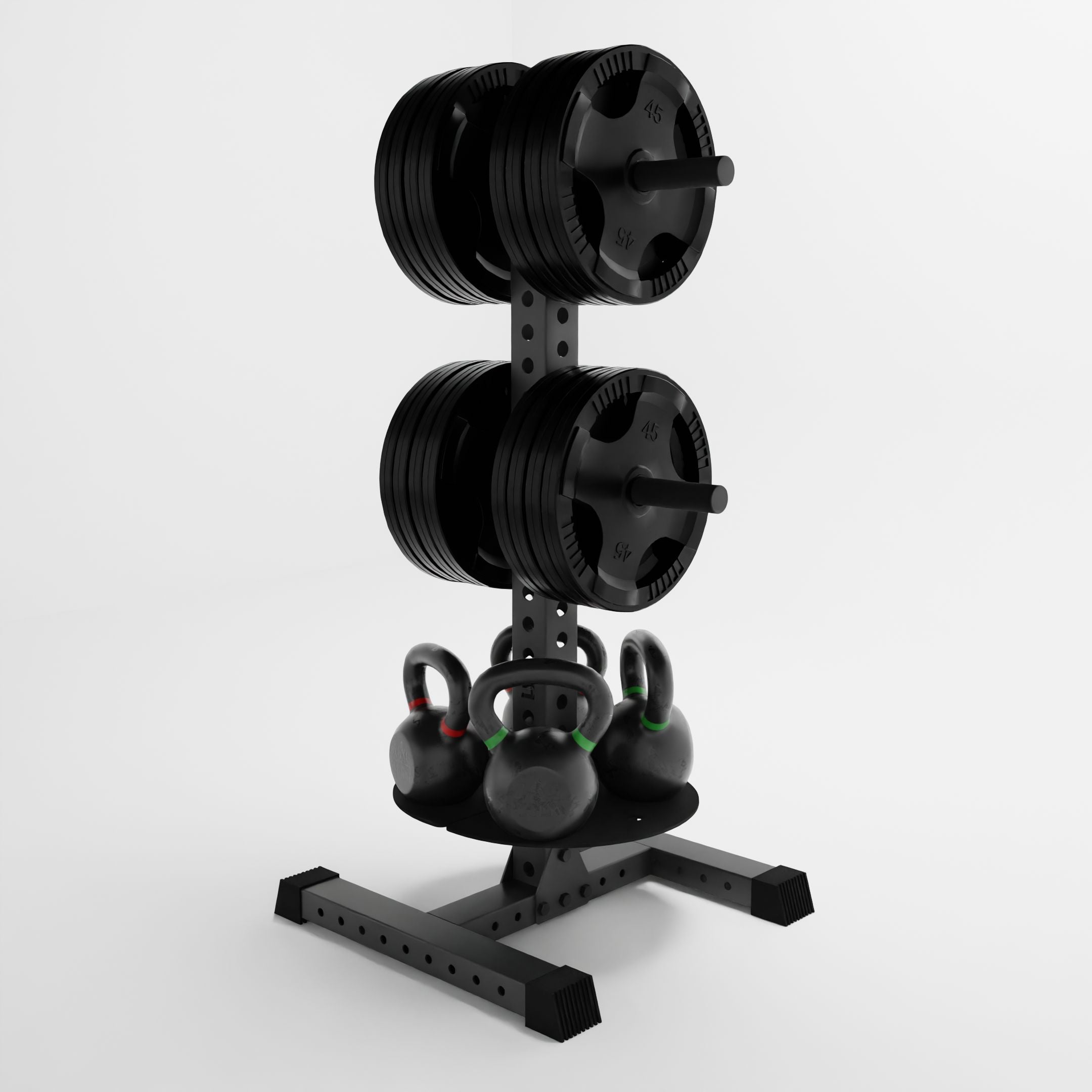 Alpha PK | Vertical Hybrid Plate and Kettlebell Storage Rack